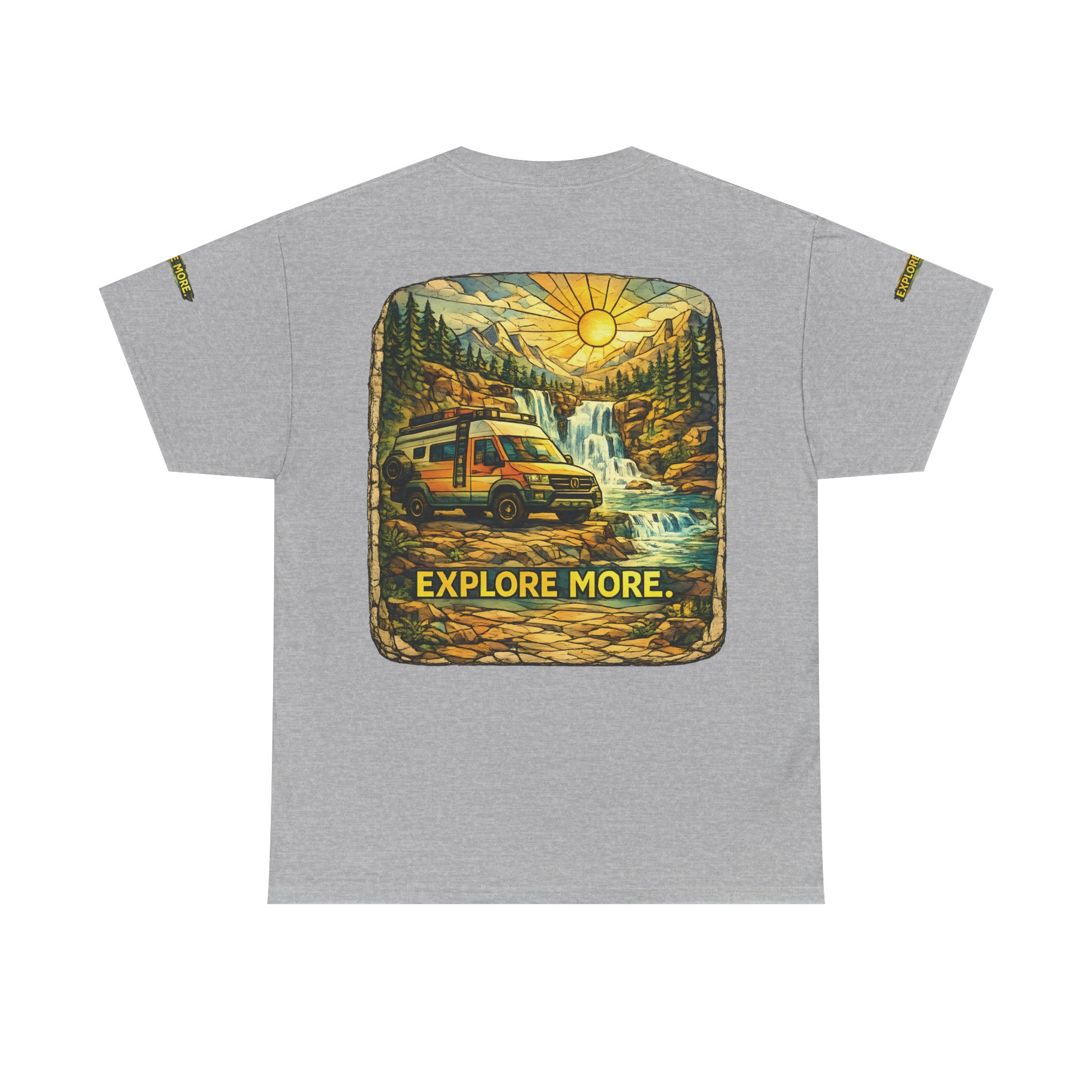 Unisex Heavy Cotton Tee — "Explore More" Design Cubic-Line