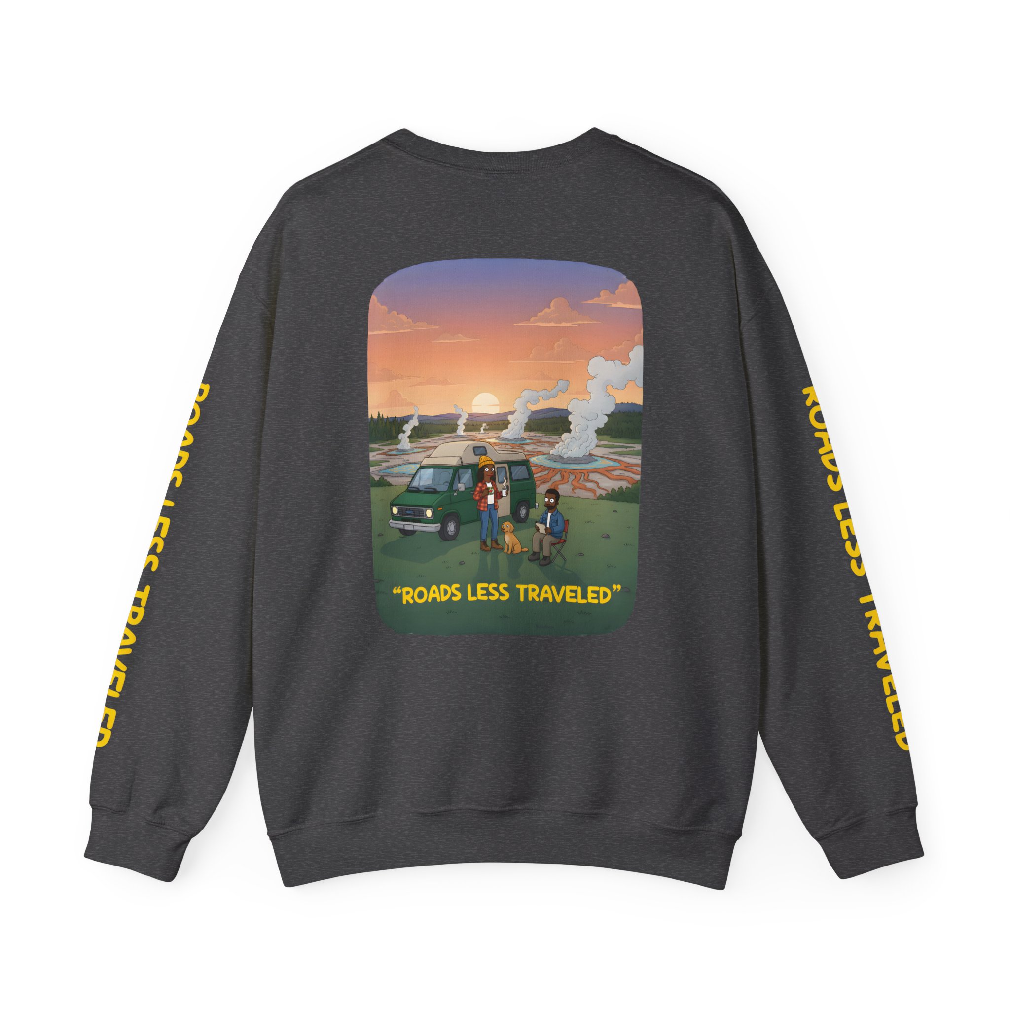 Unisex Heavy Blend™ Crewneck Sweatshirt — "Roads Less Traveled" Design Sitcom-Line