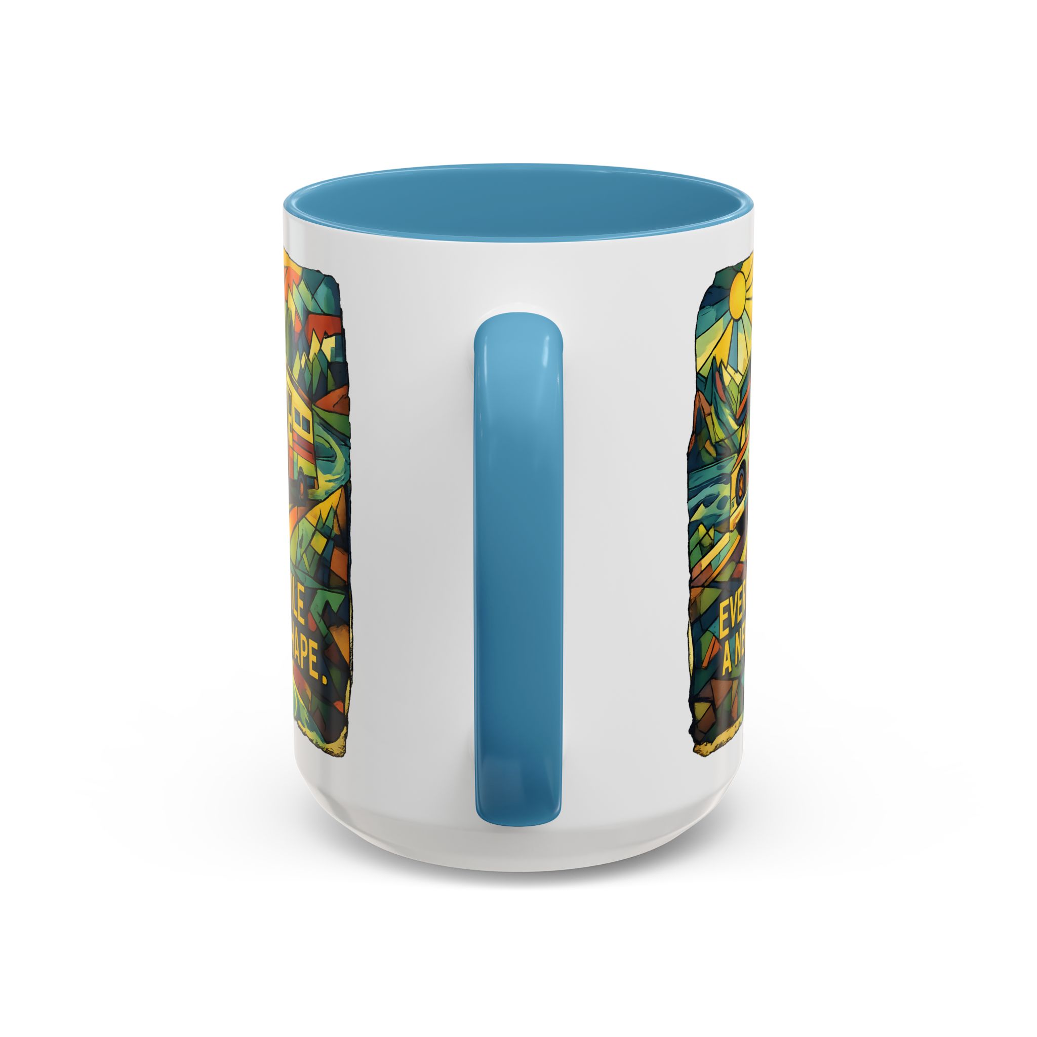 9103583740243365505_2048.jpeg Accent Coffee Mug (11, 15oz) — "Every Mile A New Shape" Design Cubic-Line