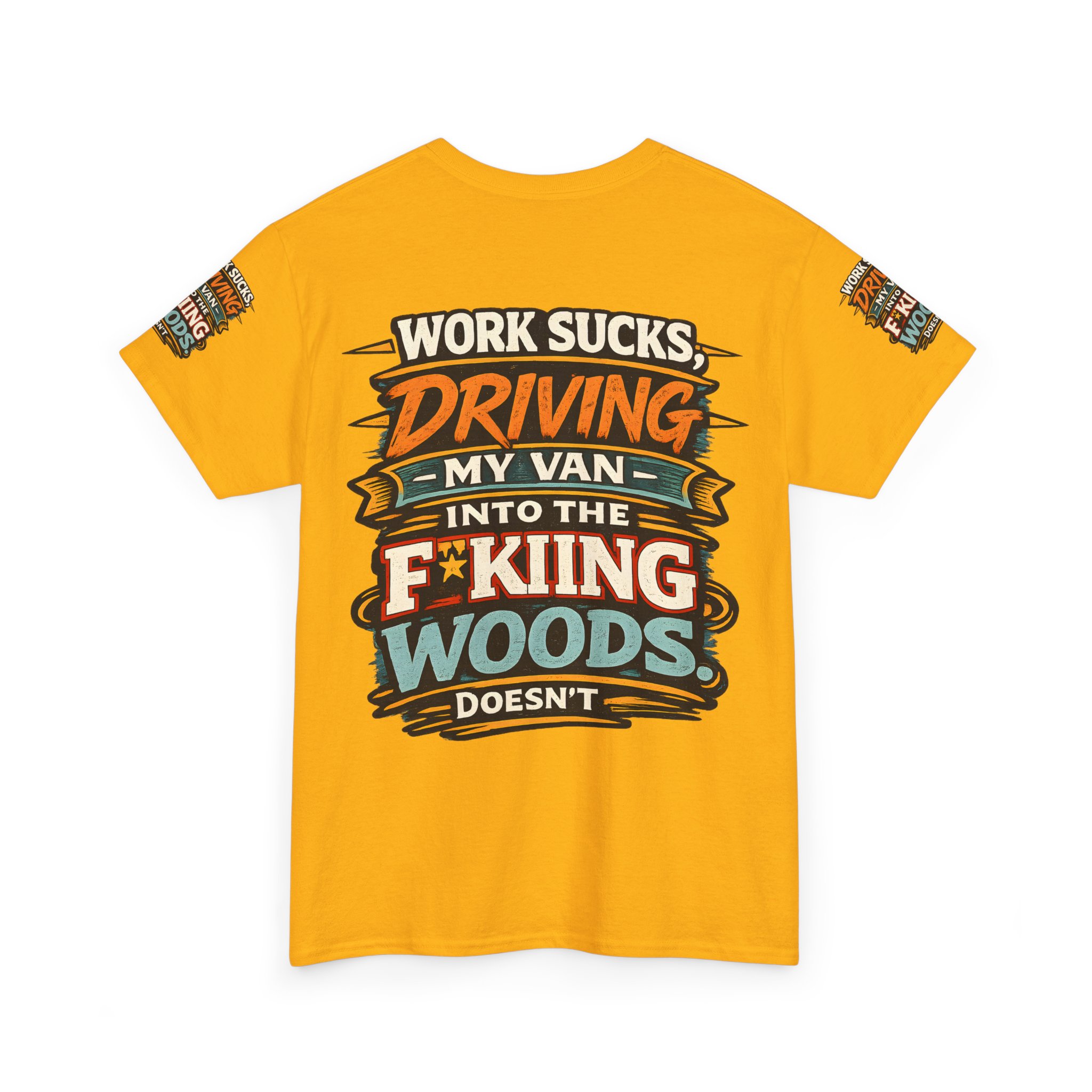 Unisex Heavy Cotton Tee — "Work Sucks" Design F**K-Line