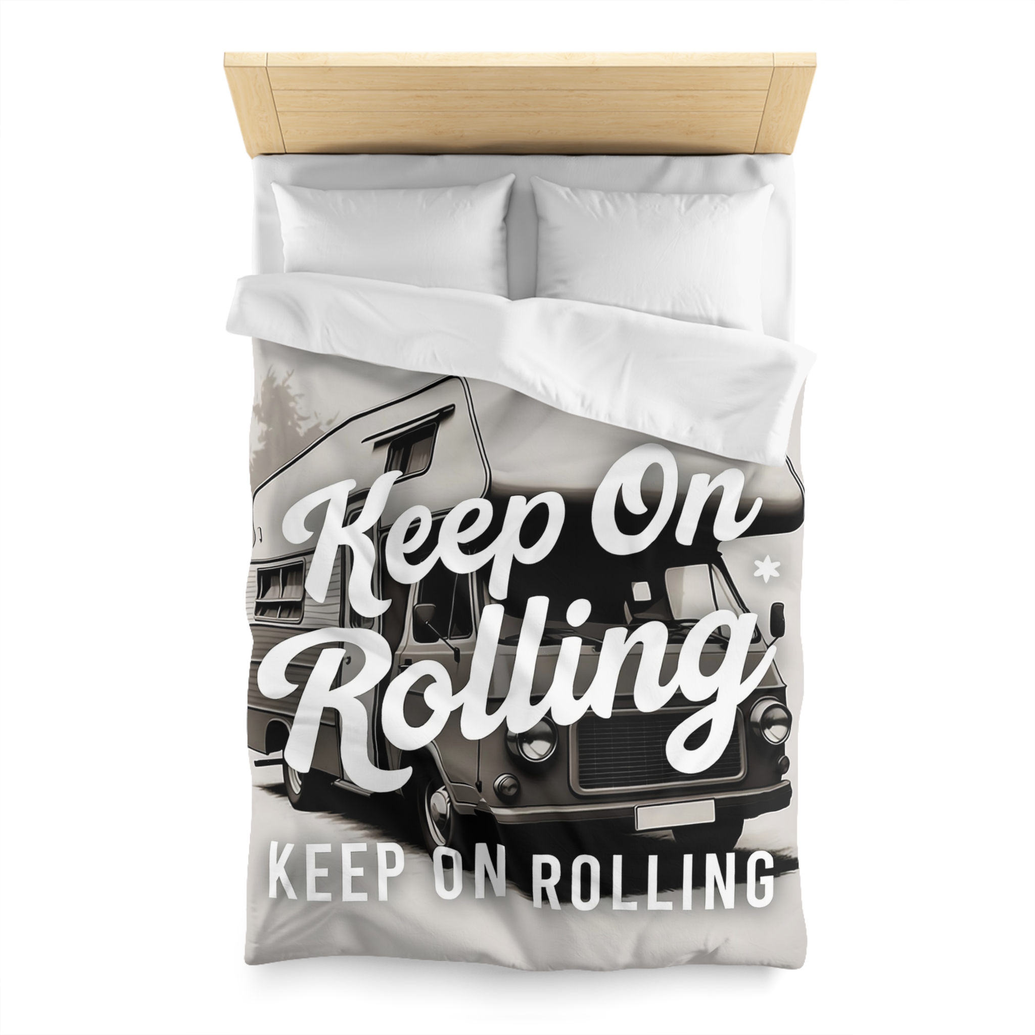 Duvet Cover — "Keep On Rolling" Retro Motorhome Bedding