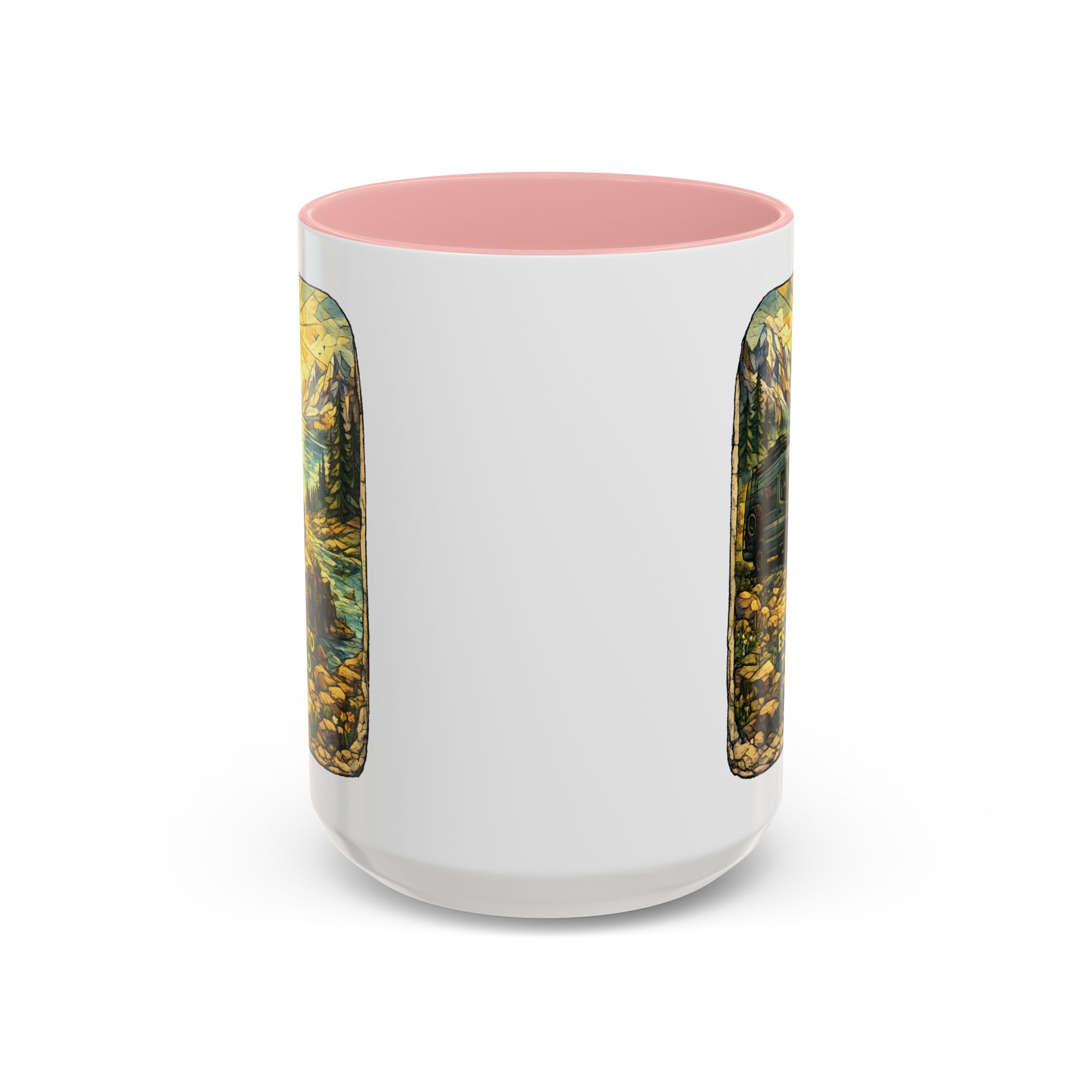 Accent Coffee Mug (11, 15oz) — "Escape Into The Wild" Design Cubic-Line
