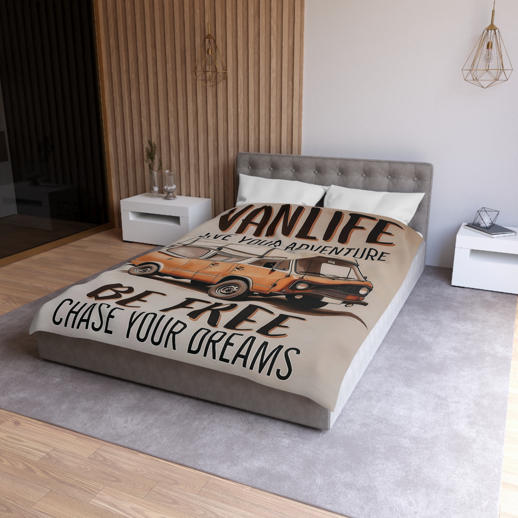Duvet Cover – “Be Free / Live Your Adventure” Camper Van Bedding