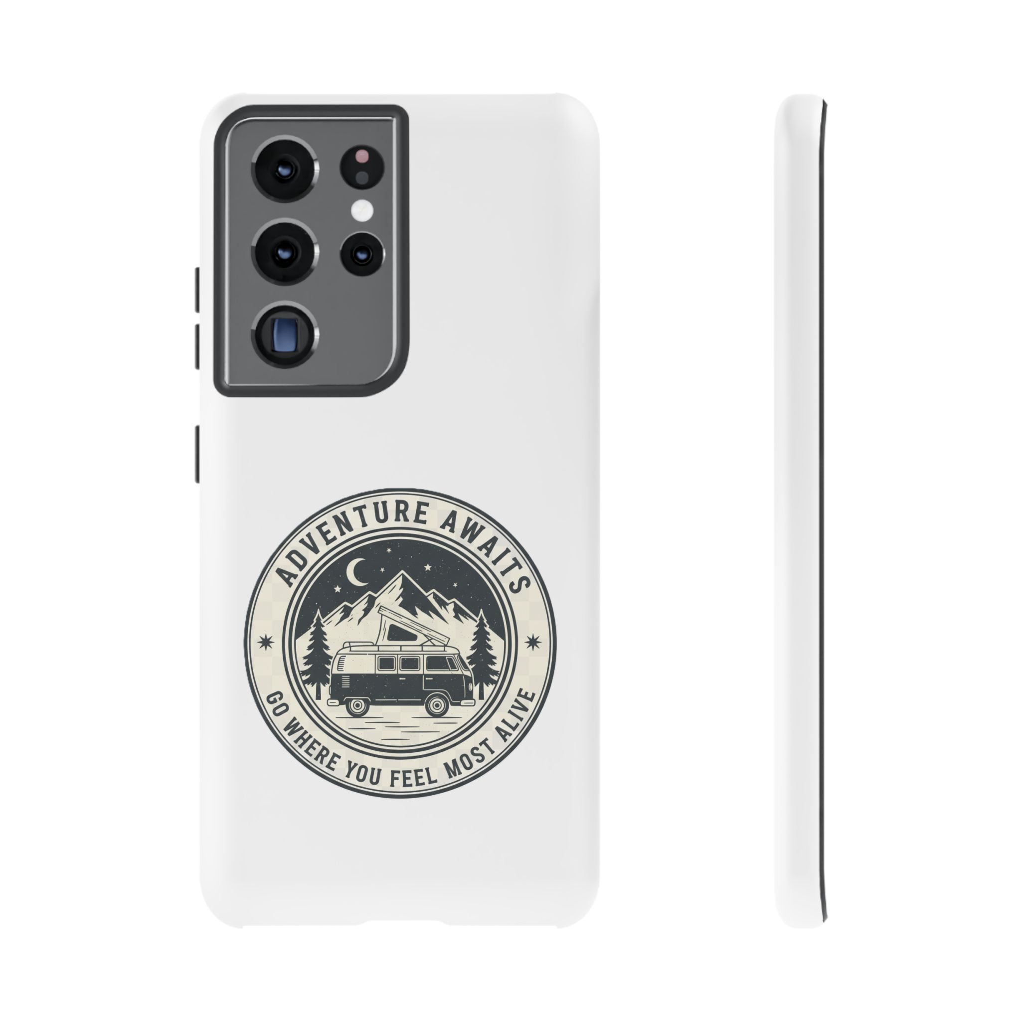 Phone Case — "Adventure Awaits-Go Where You Feel Most Alive" Camper Van Design