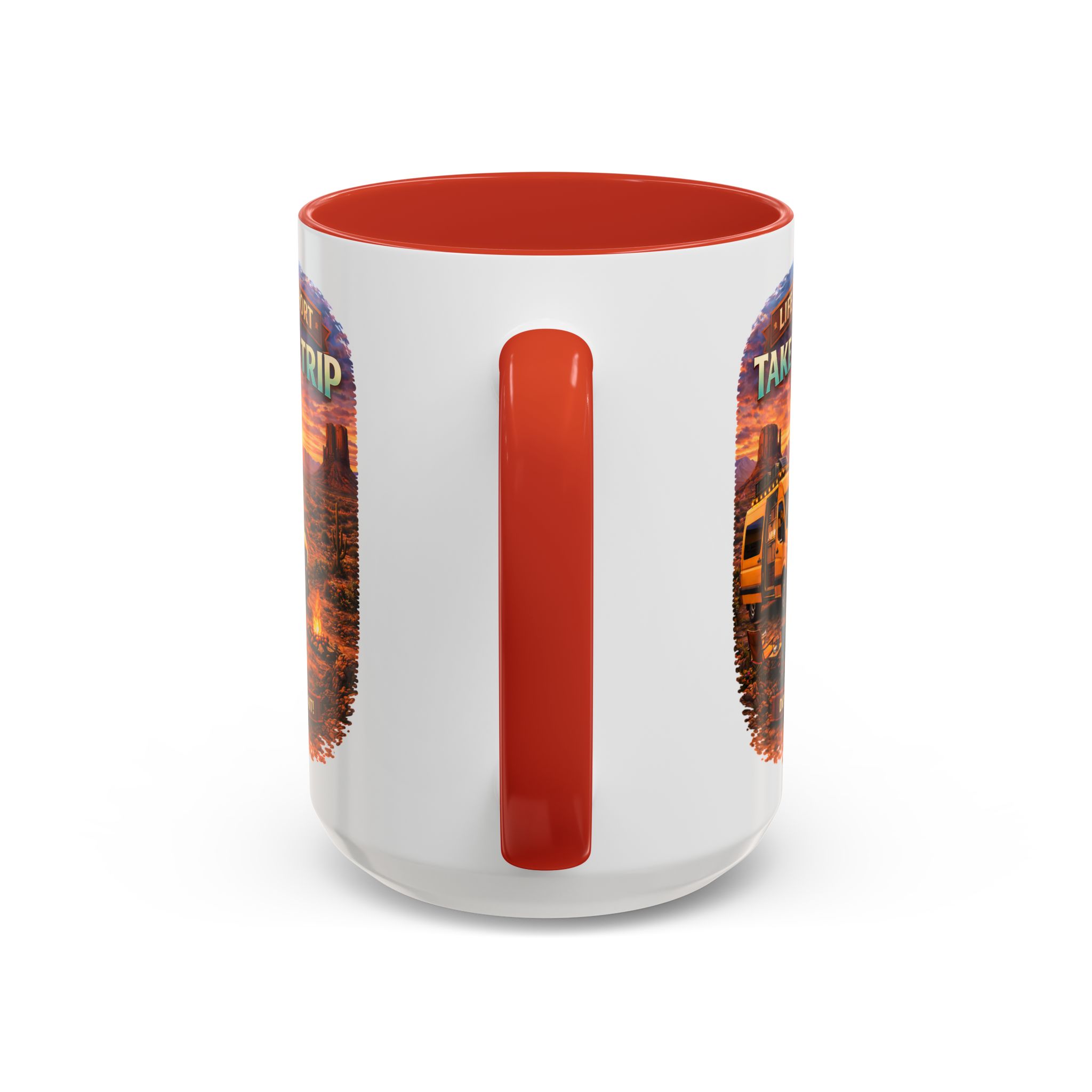 Accent Coffee Mug (11, 15oz) — "Live Is Short Take The Trip" Design Scenic-Line