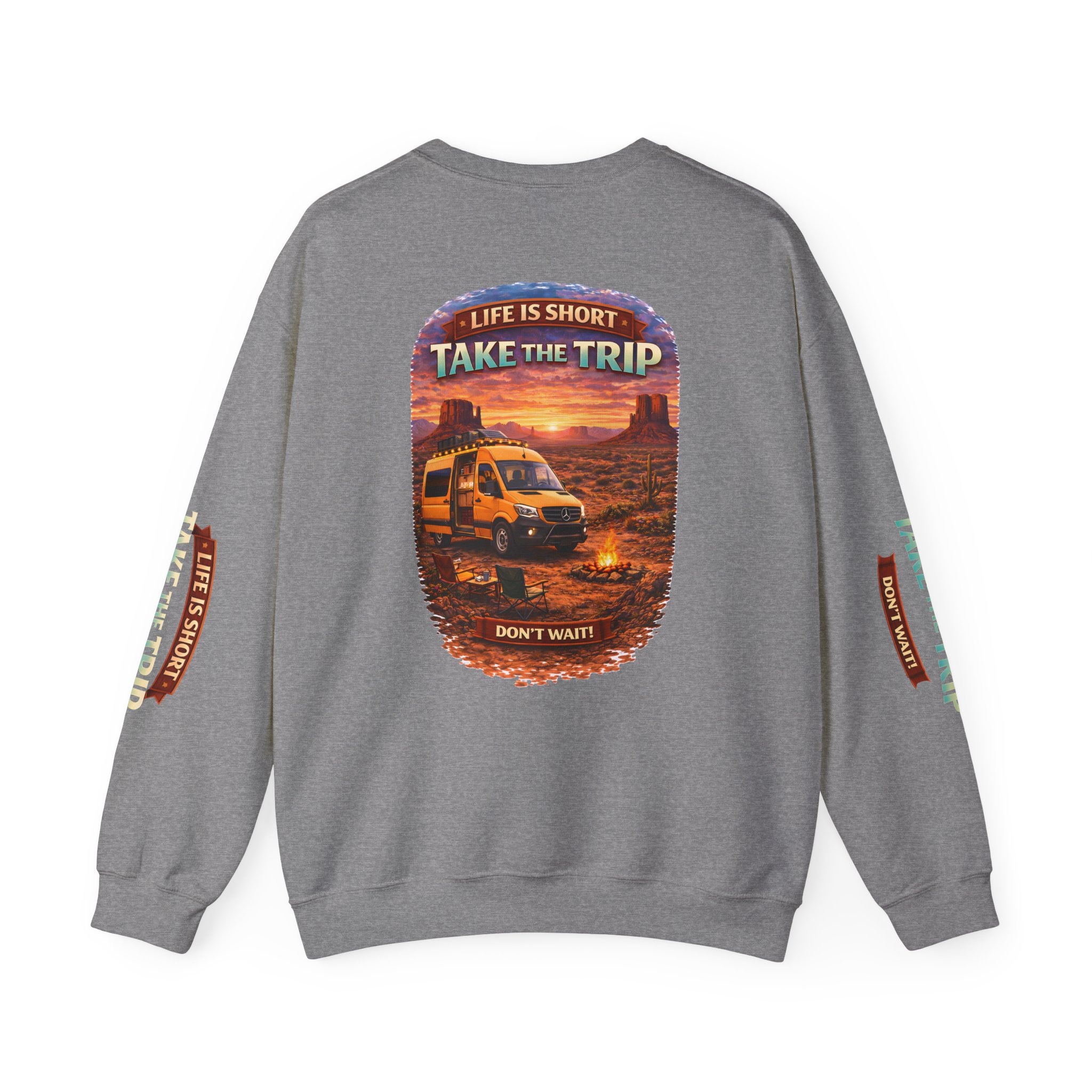 910700835321545793_2048.jpeg Unisex Heavy Blend™ Crewneck Sweatshirt — "Life Is To Short-Take The Trip" Design Scenic-Line