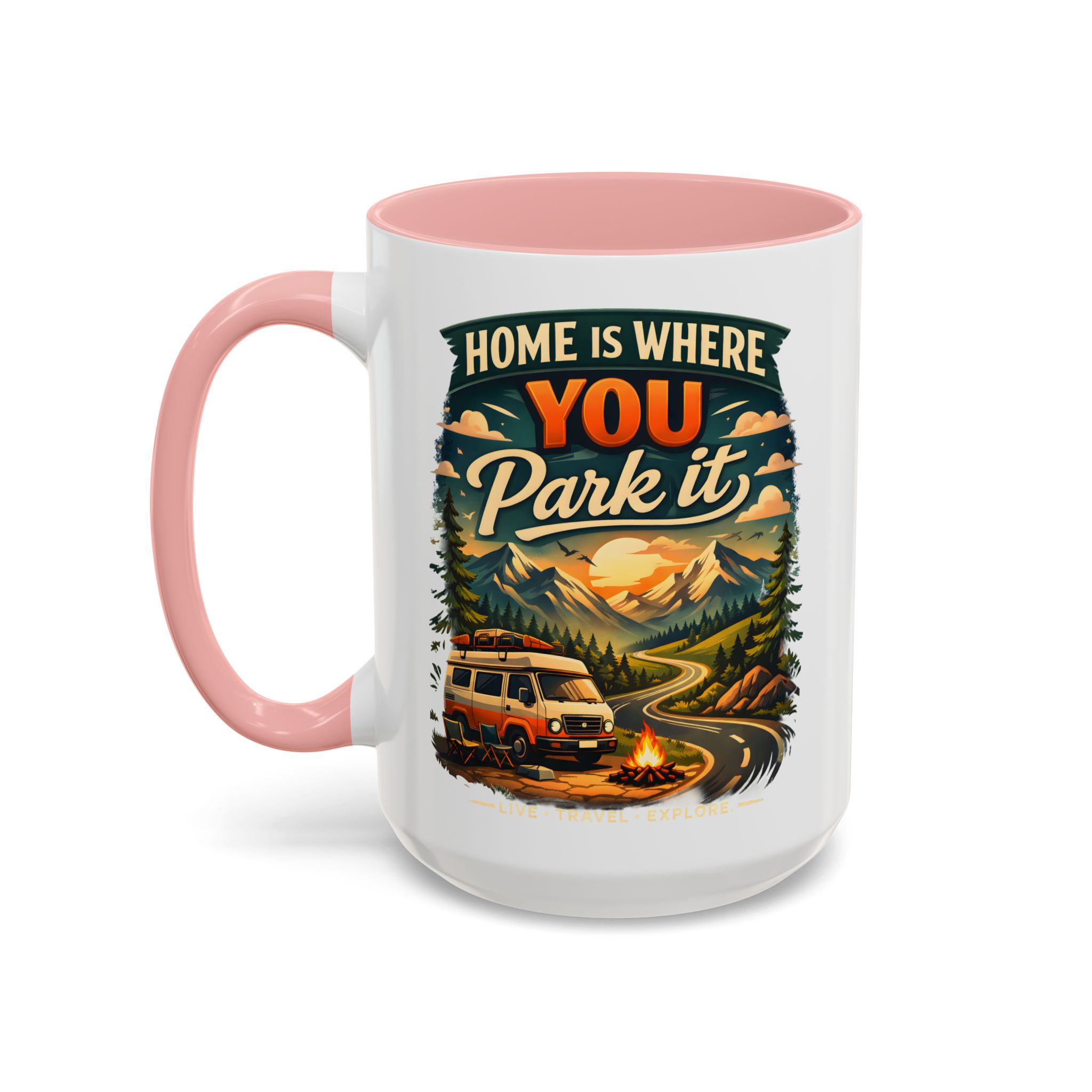 9107442535775661002_2048.jpeg Accent Coffee Mug (11, 15oz) — "Home Is Where You Park It" Design Scenic-Line