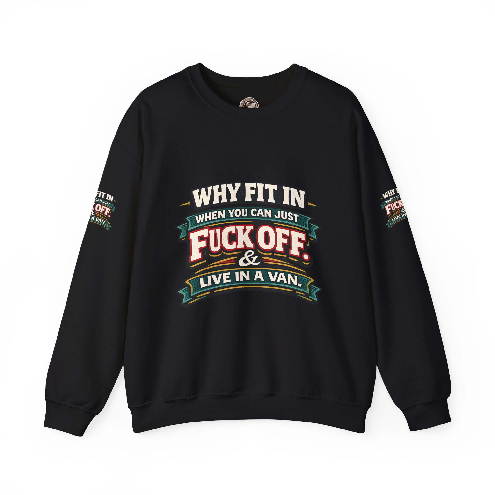 Unisex Heavy Blend™ Crewneck Sweatshirt — "Why Fit In" Design F**K-Line