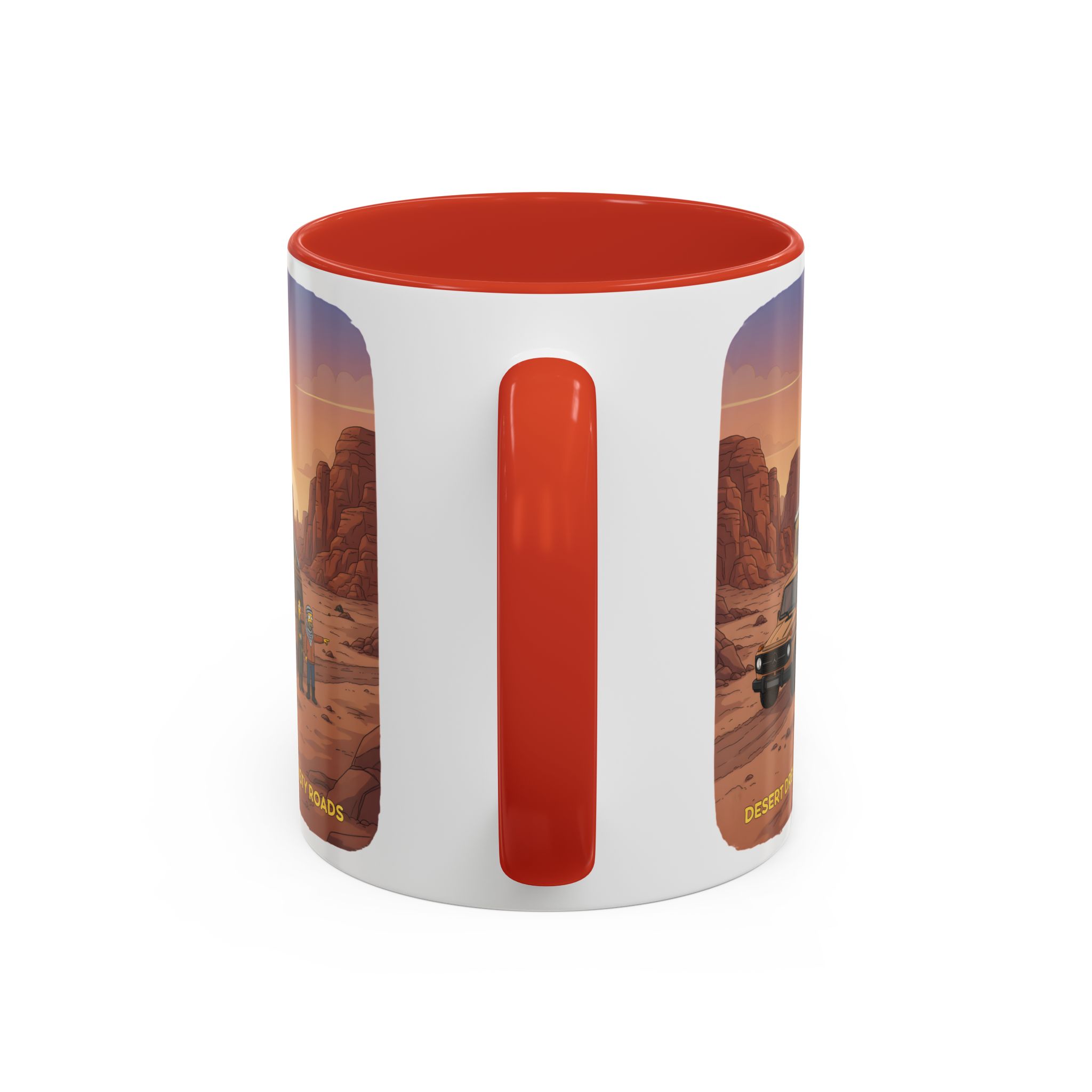 Accent Coffee Mug (11, 15oz) — "Desert Dreams Dusty Roads" Design Sitcom-Line