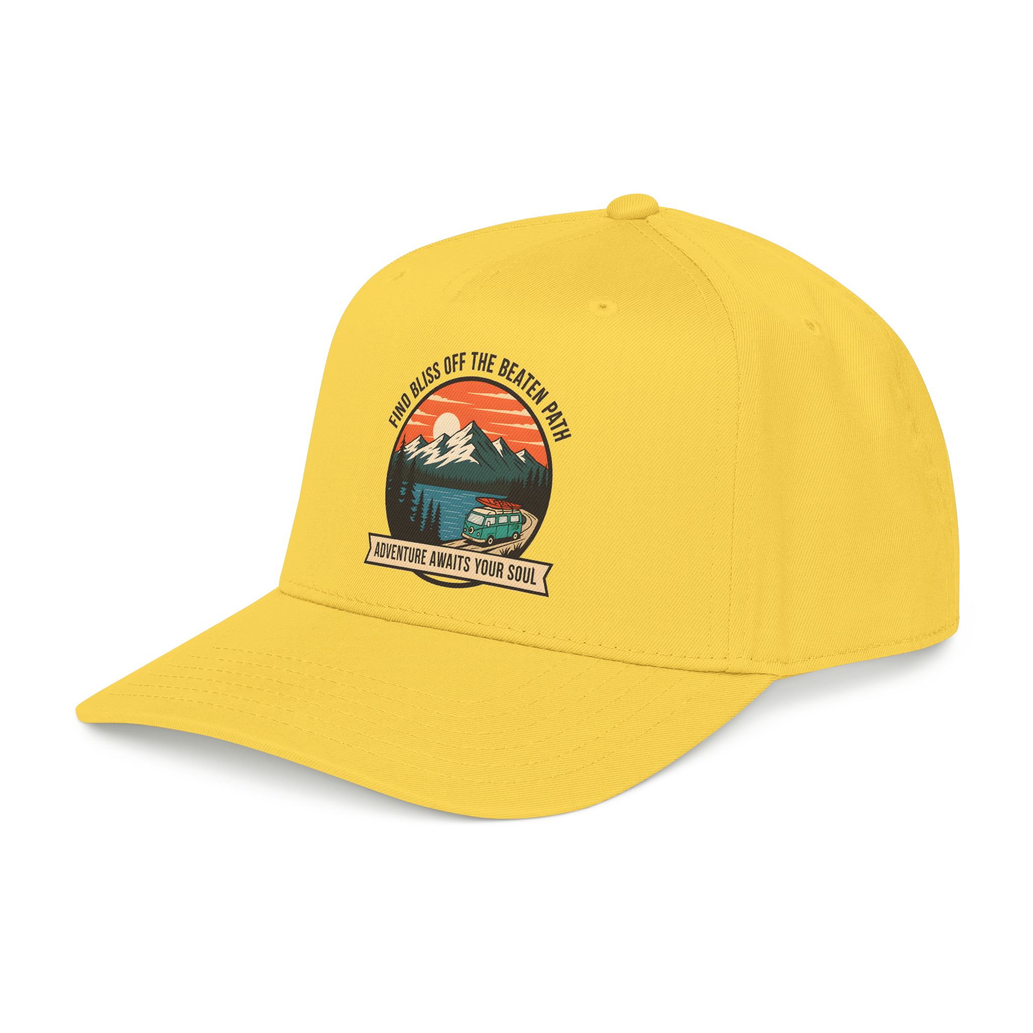 9116821783853194503_2048.jpeg Baseball Cap — "Find Bliss of the beaten patch-Adventure Awaits Your Soul" Vintage Mountain Camp Camper Design