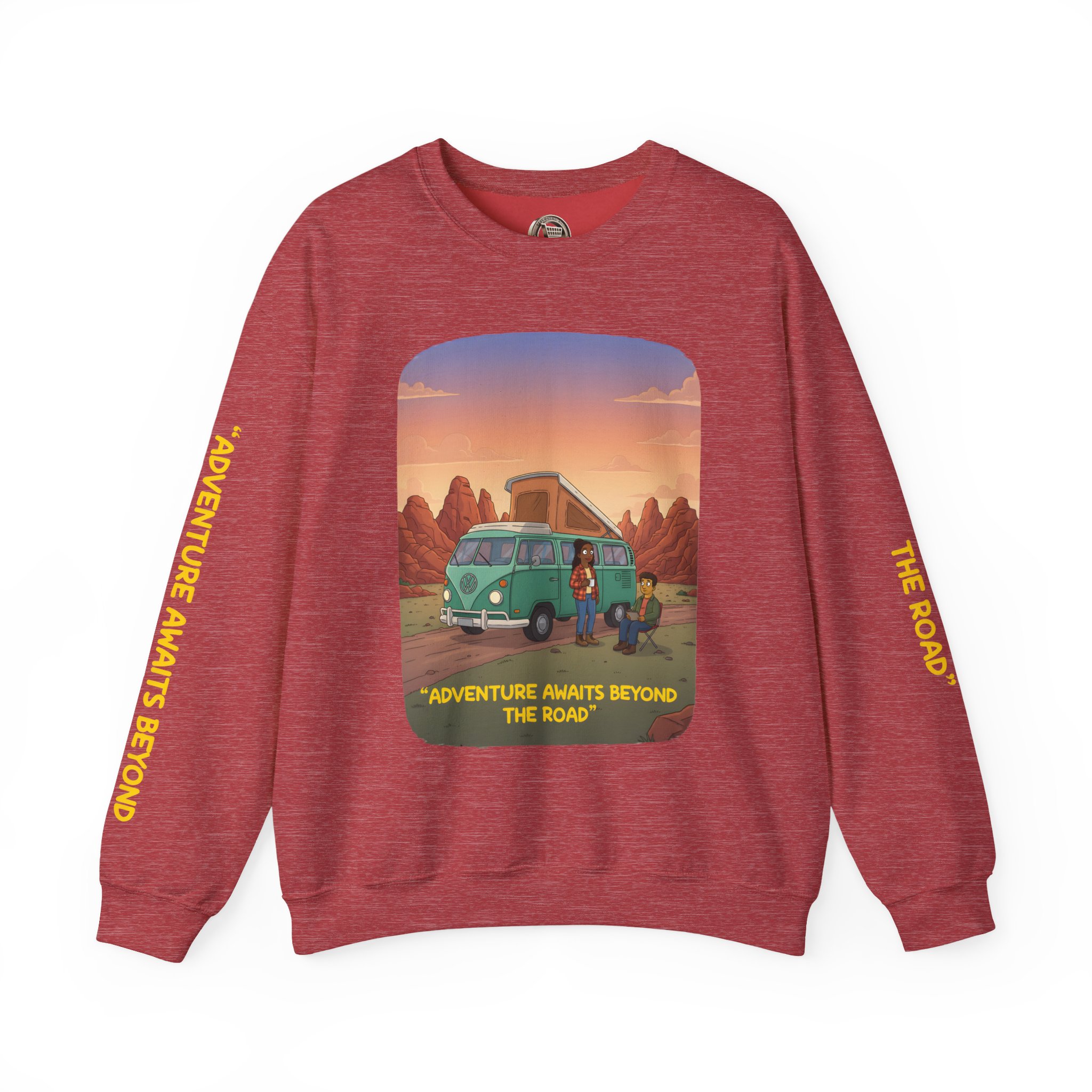 9128297141529681228_2048.jpeg Unisex Heavy Blend™ Crewneck Sweatshirt — "Adventure Awaits Beyond The Road" Design Sitcom-Line