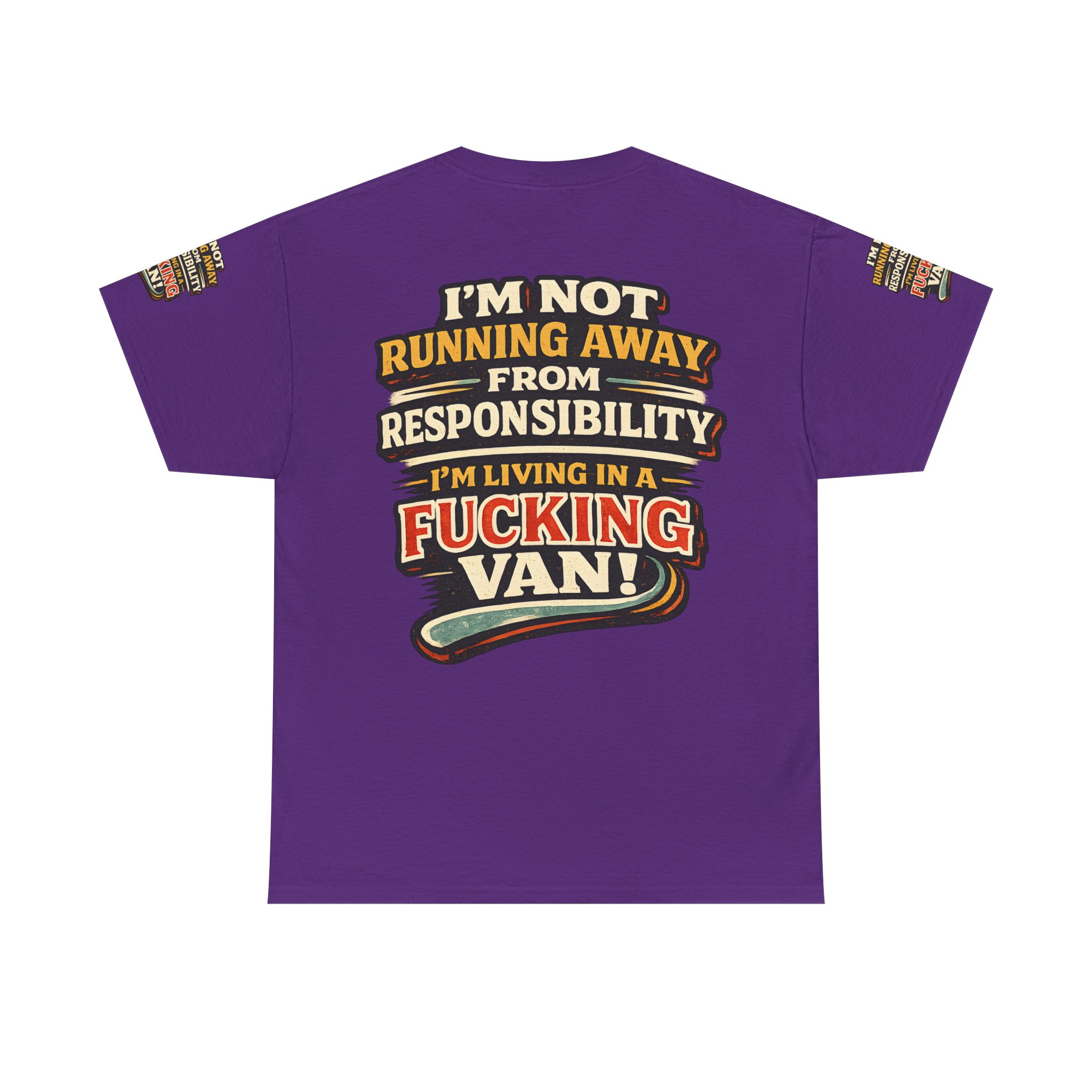 Unisex Heavy Cotton Tee — "I`m Not running Away" Design F**K-Line