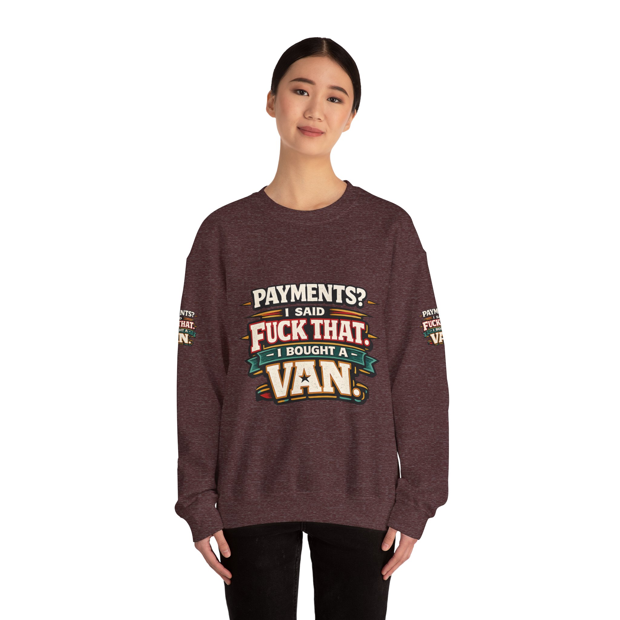 Unisex Heavy Blend™ Crewneck Sweatshirt — "Payments?I Said" Design F**K-Line