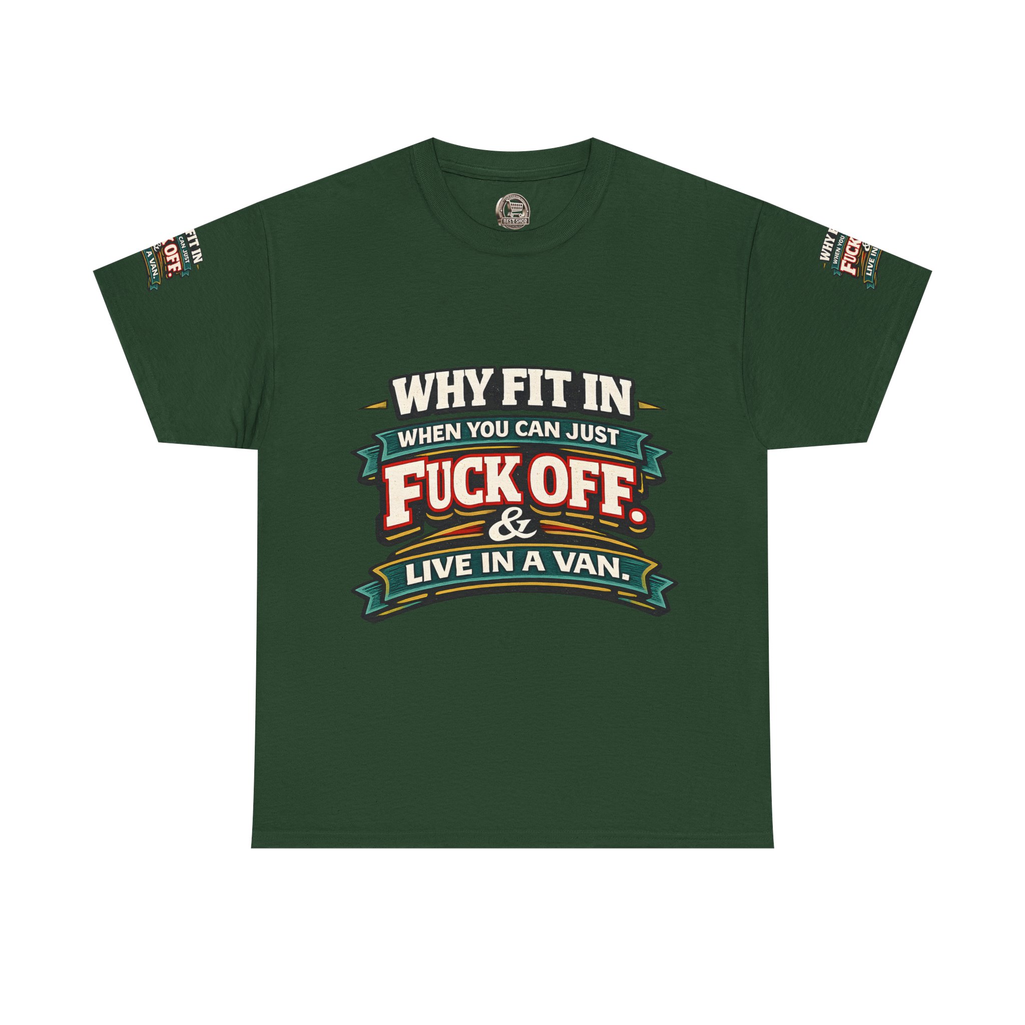 Unisex Heavy Cotton Tee — "Why Fit In" Design F**K-Line