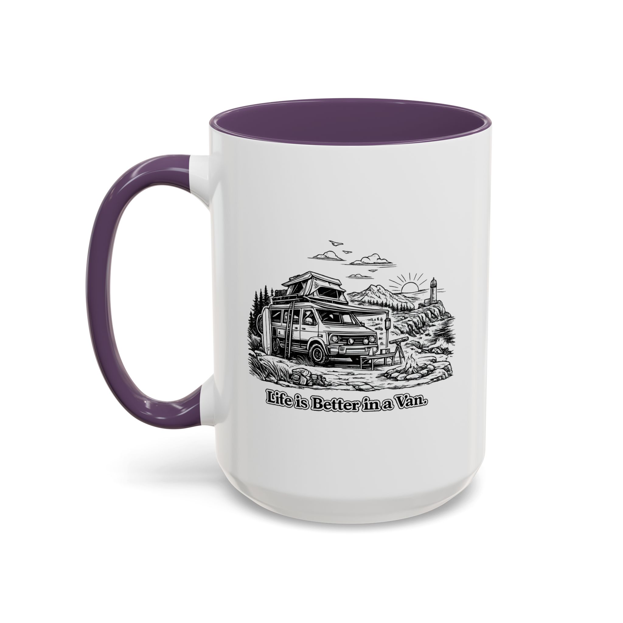 9147480086129448091_2048.jpeg Accent Coffee Mug (11, 15oz) — "Life Is Better In A Van" Design Minimal-Line