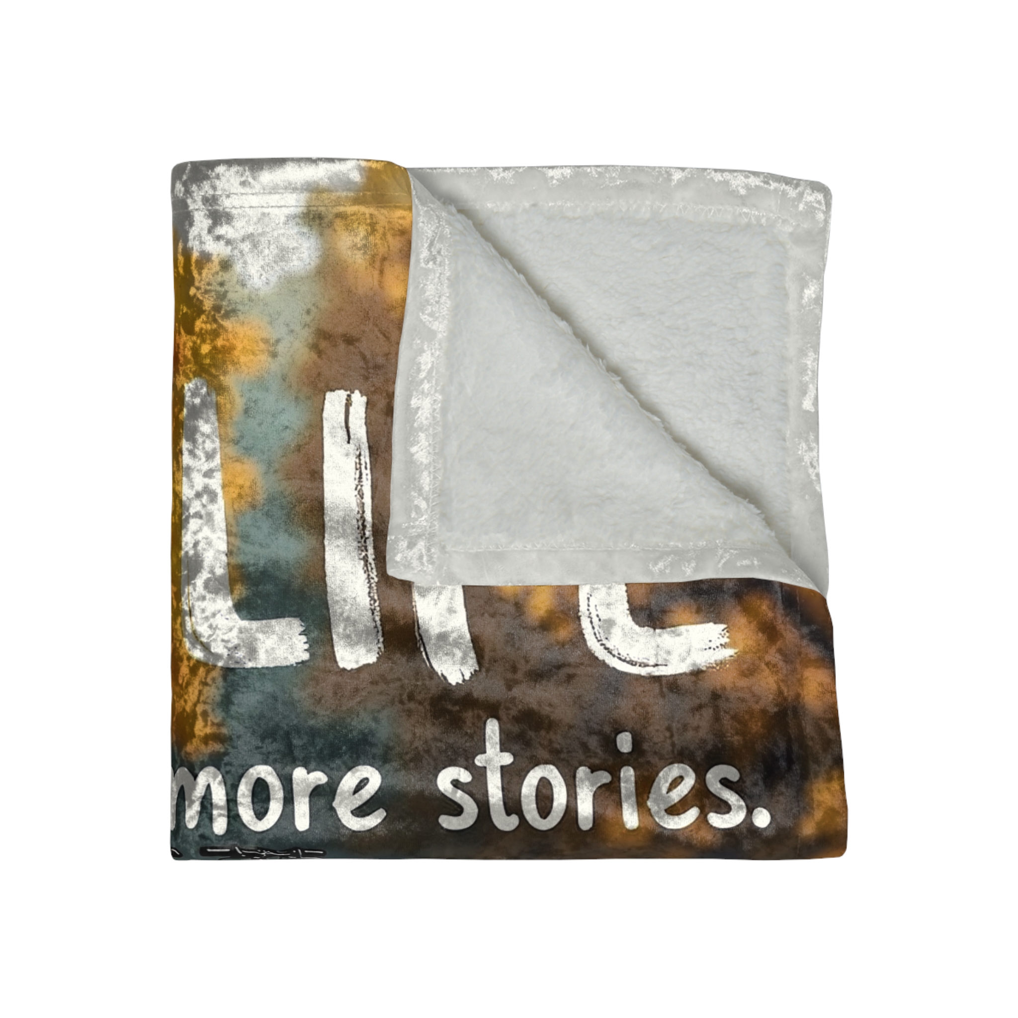 Crushed Velvet Blanket — "Vanlife  Less Stuff, More Stories" Cozy Camper Throw