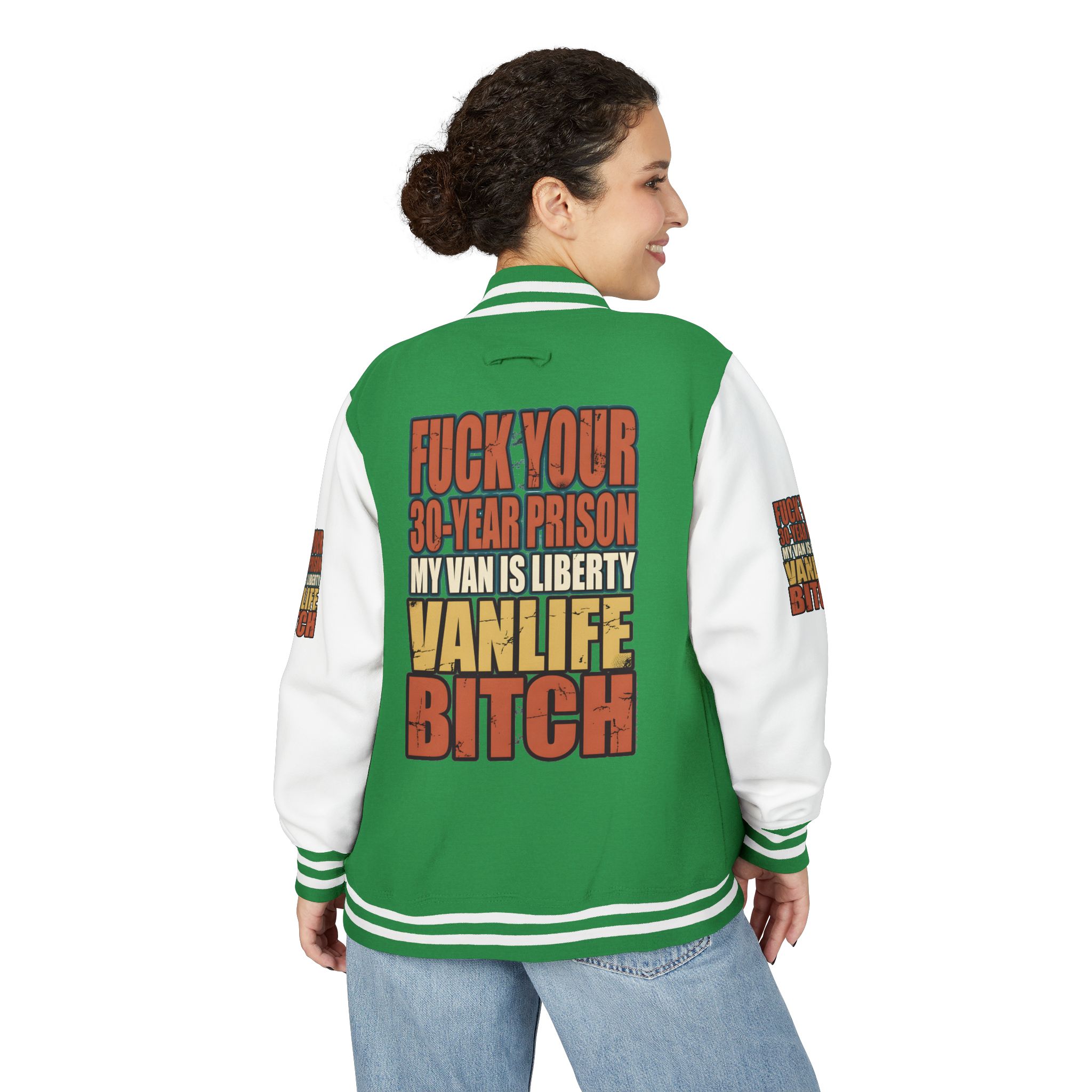 Unisex Heavyweight Letterman Jacket — "Fuck Your 30 Year" Design F**K-Line