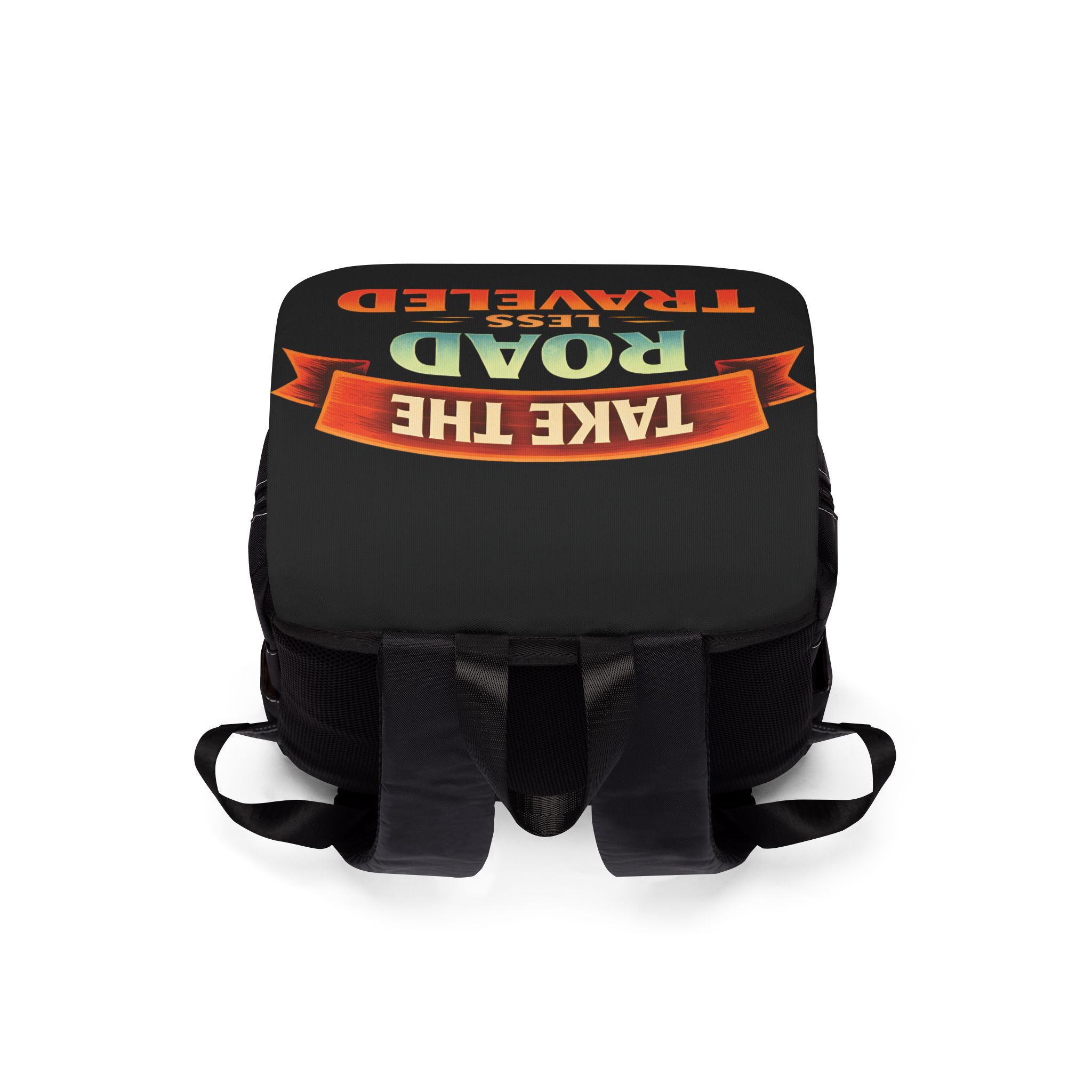Unisex Casual Shoulder Backpack—"Take The Road Less Traveled" Design Scenic-Line(Campervan)