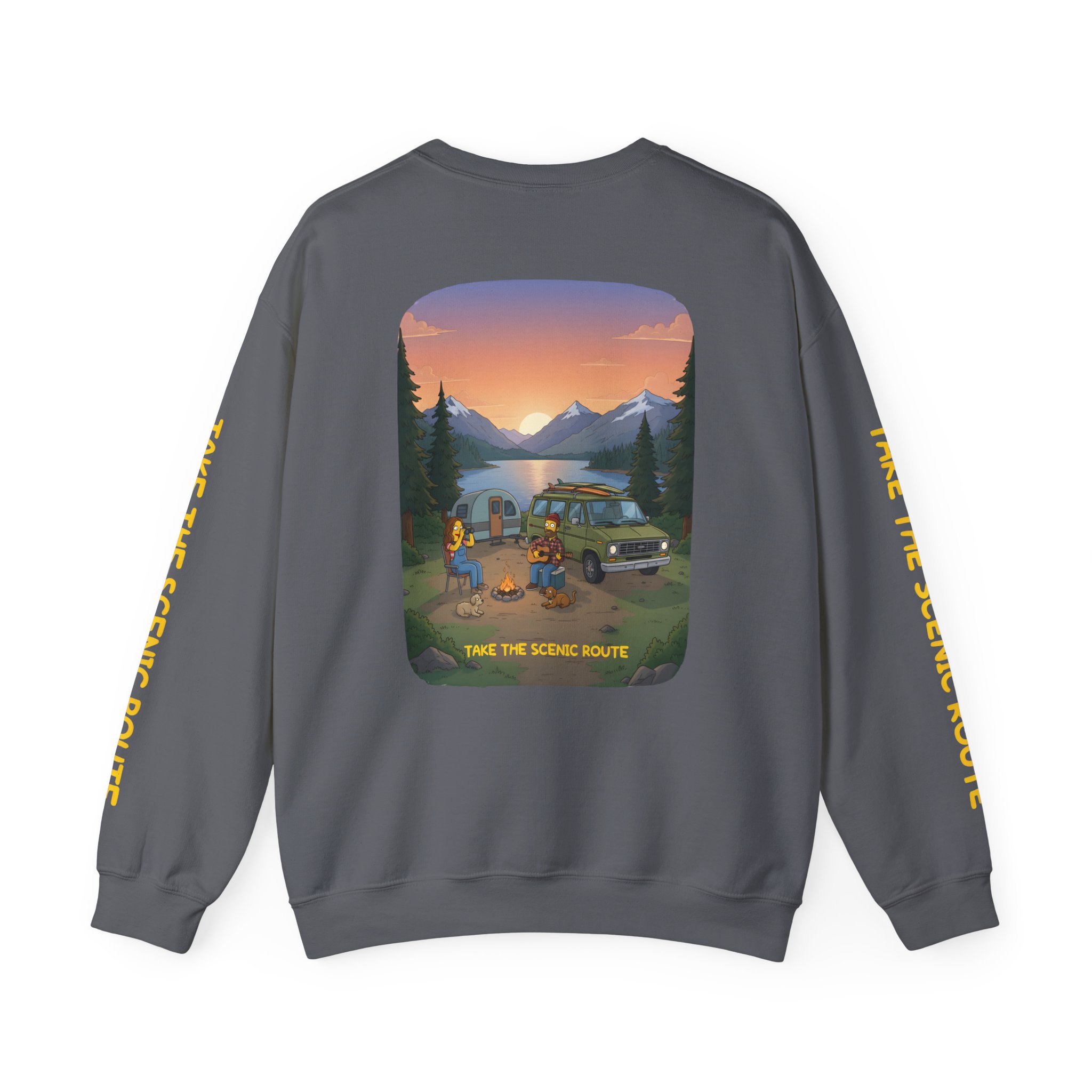 Unisex Heavy Blend™ Crewneck Sweatshirt — "Take The Scenic Route" Design Sitcom-Line