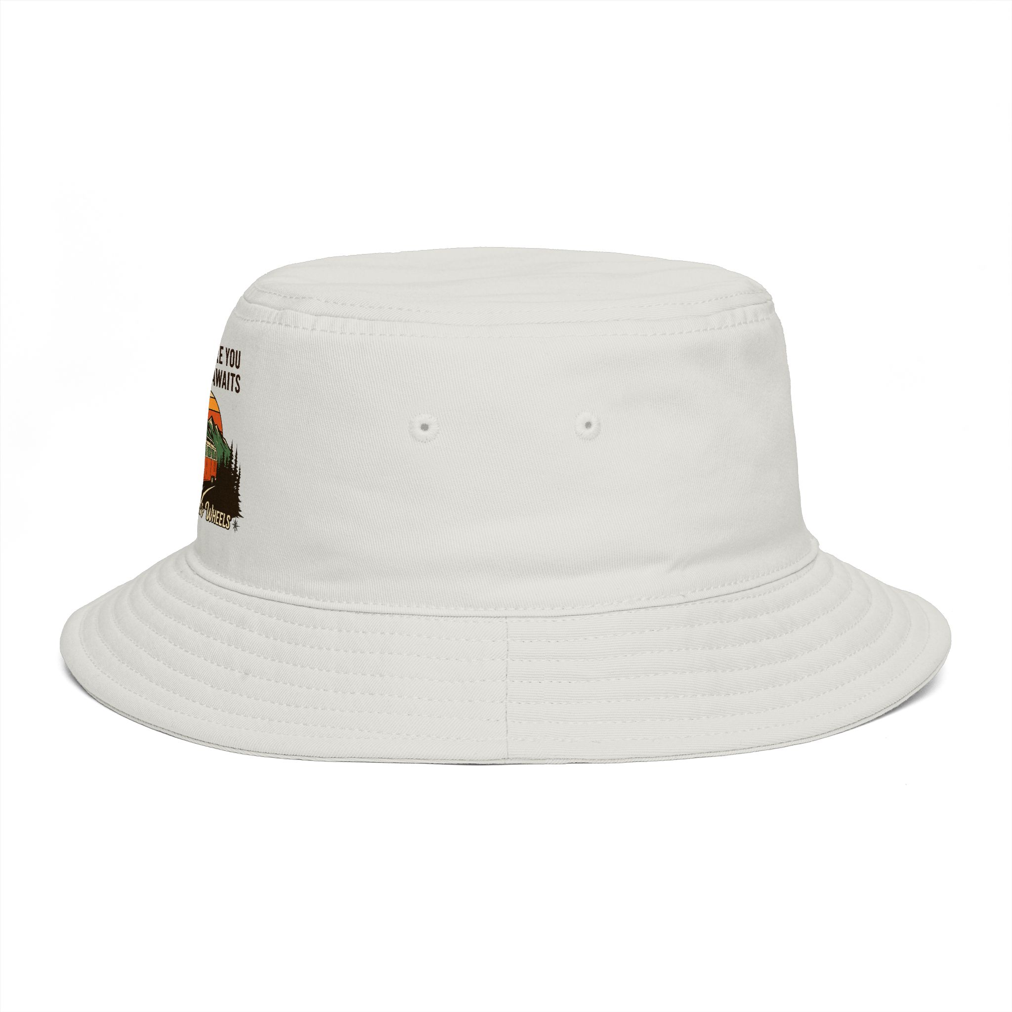 Bucket Hat — Wanderlust Camper Design (“Home is Where You Adventure Awaits”)