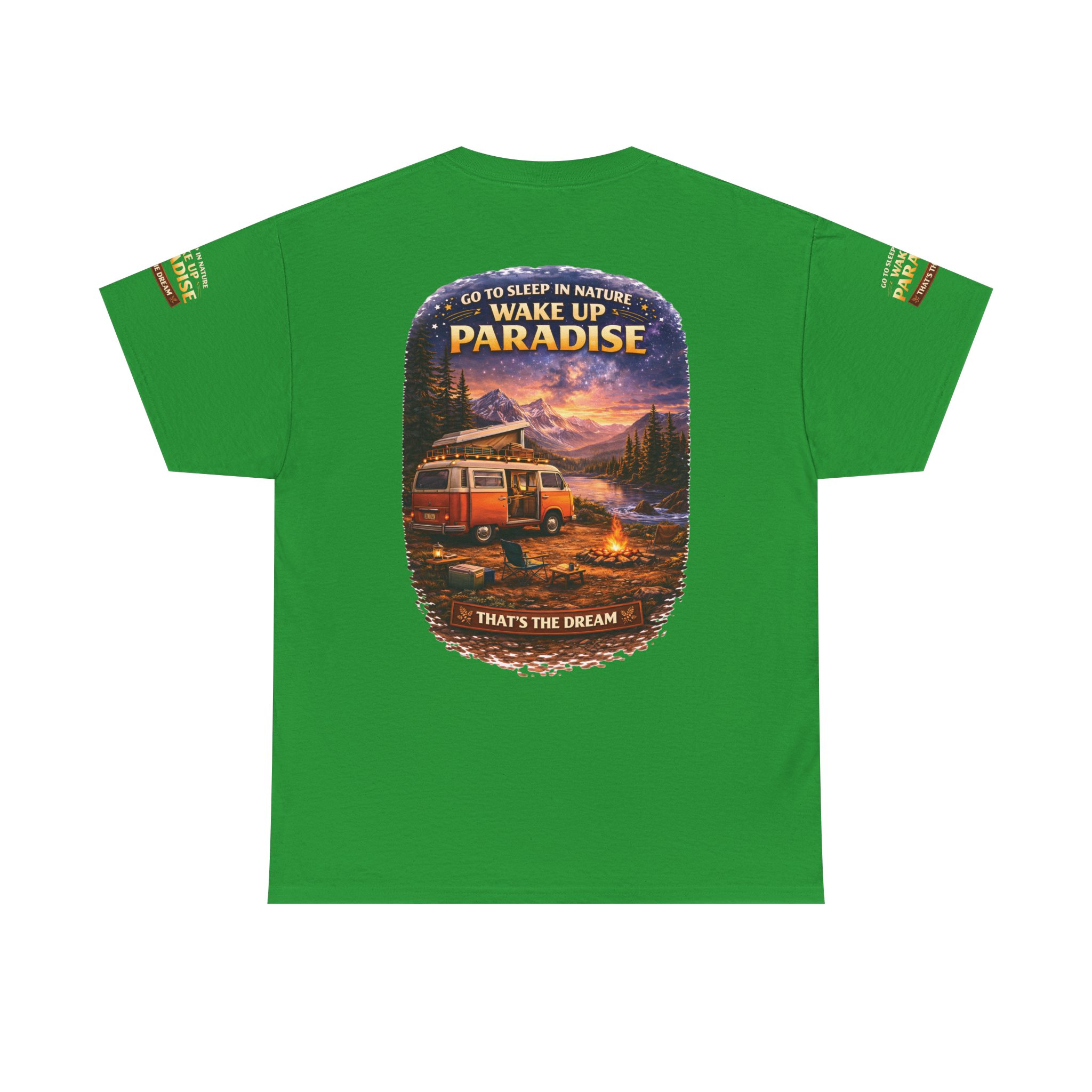 Unisex Heavy Cotton Tee — "Go To Sleep In Nature " Design Scenic-Line