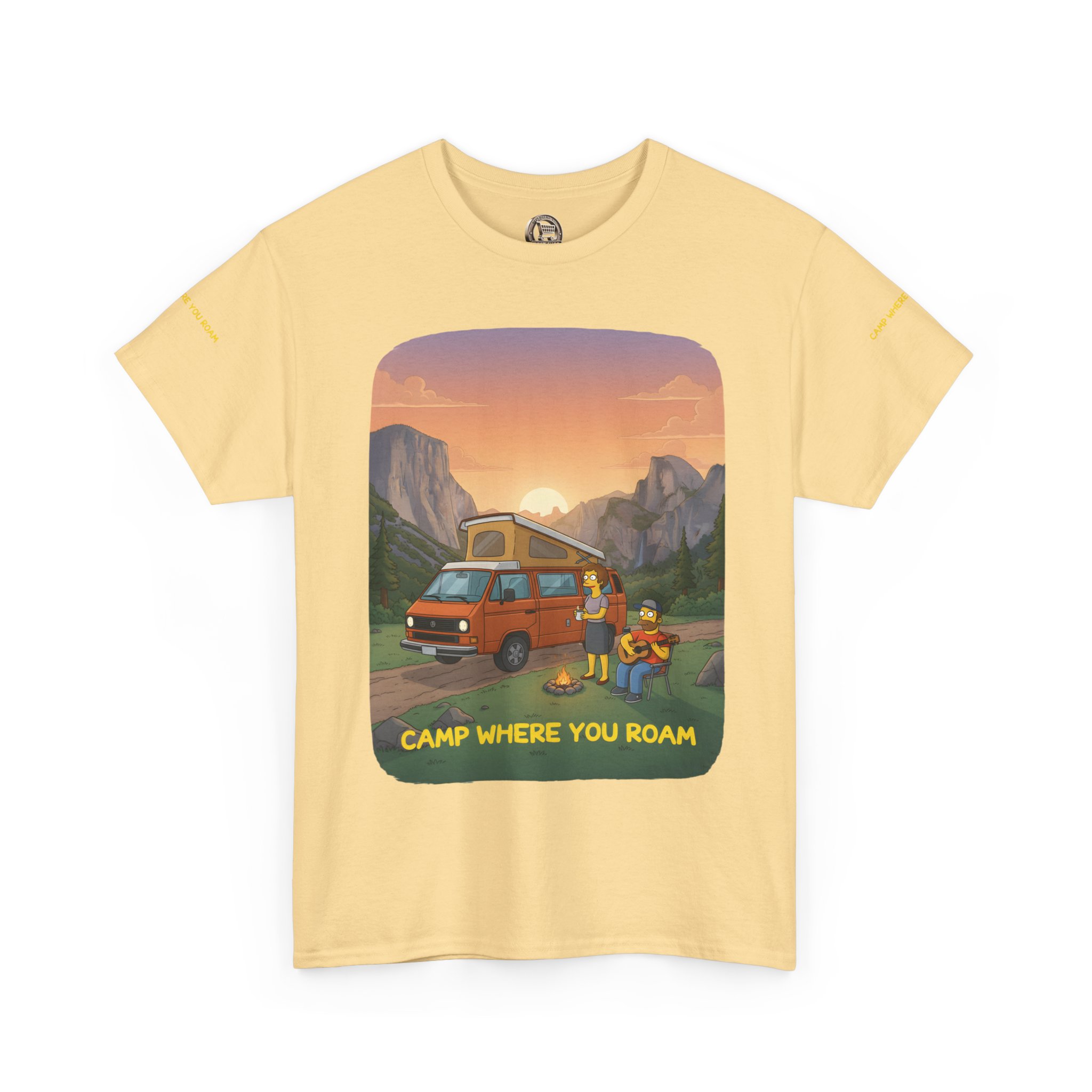 Unisex Heavy Cotton Tee — "Camp Where You Roam" Design Sitcom-Line