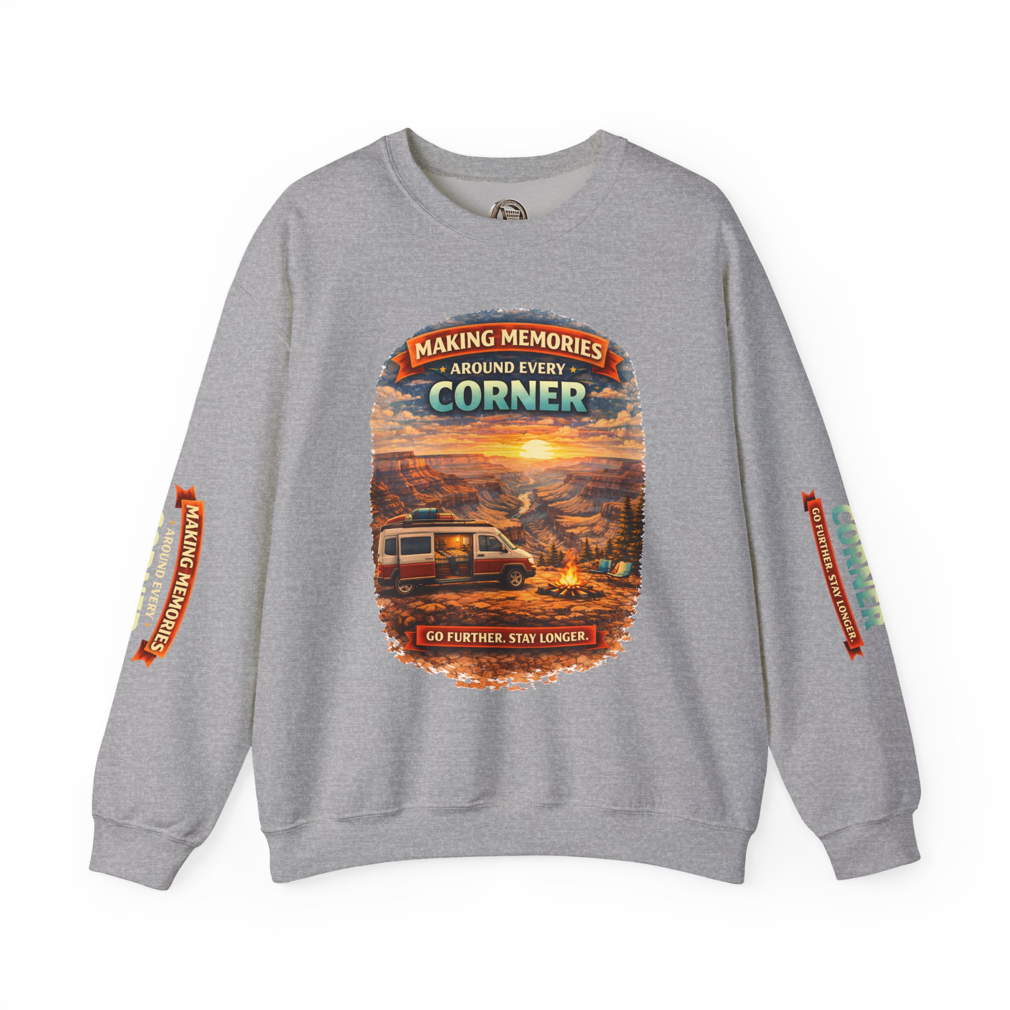 Unisex Heavy Blend™ Crewneck Sweatshirt — "Making Memories Around Every Corner" Design Scenic-Line