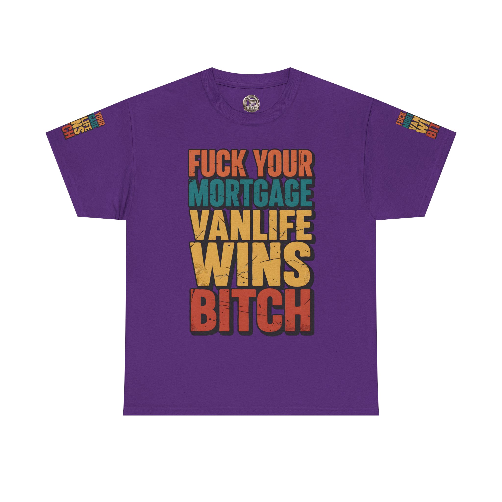 Unisex Heavy Cotton Tee — "Fuck Your Mortgage" Design F**K-Line