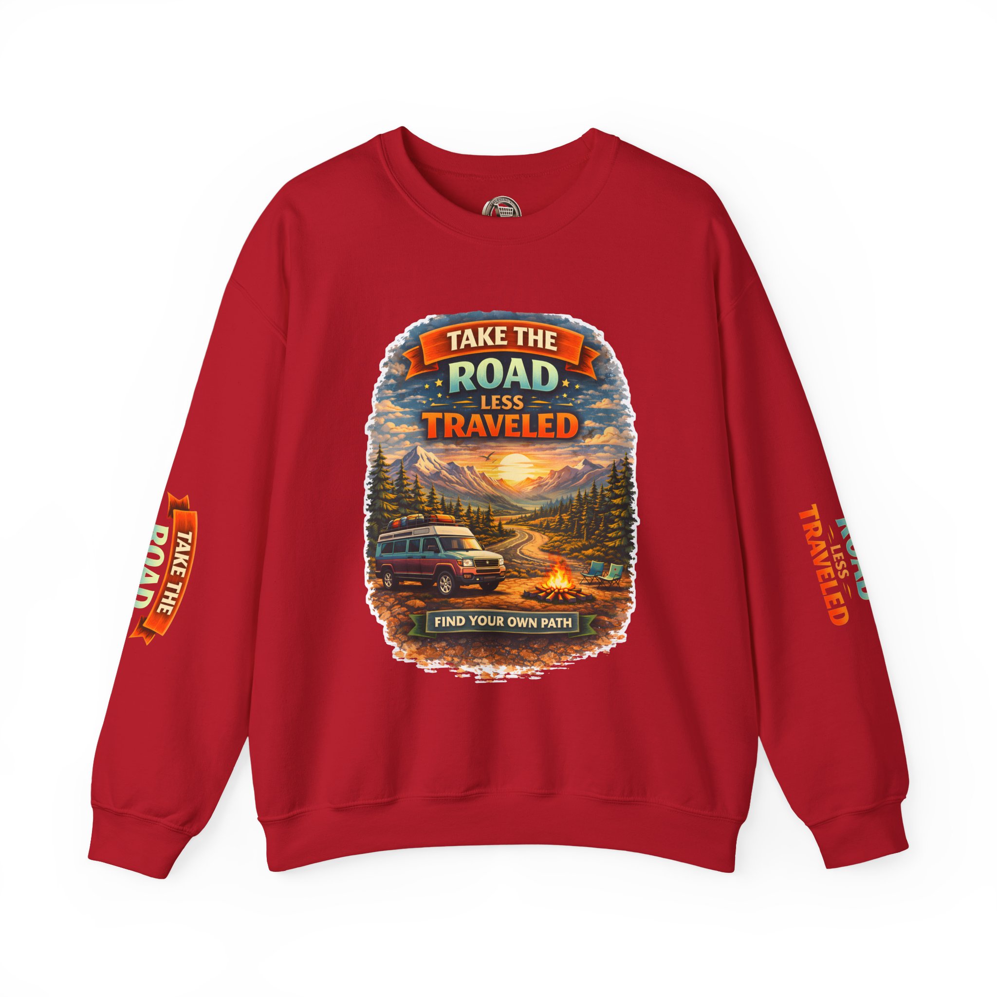 917617038581293321_2048.jpeg Unisex Heavy Blend™ Crewneck Sweatshirt — "Take The Road Less Traveled" Design Scenic-Line