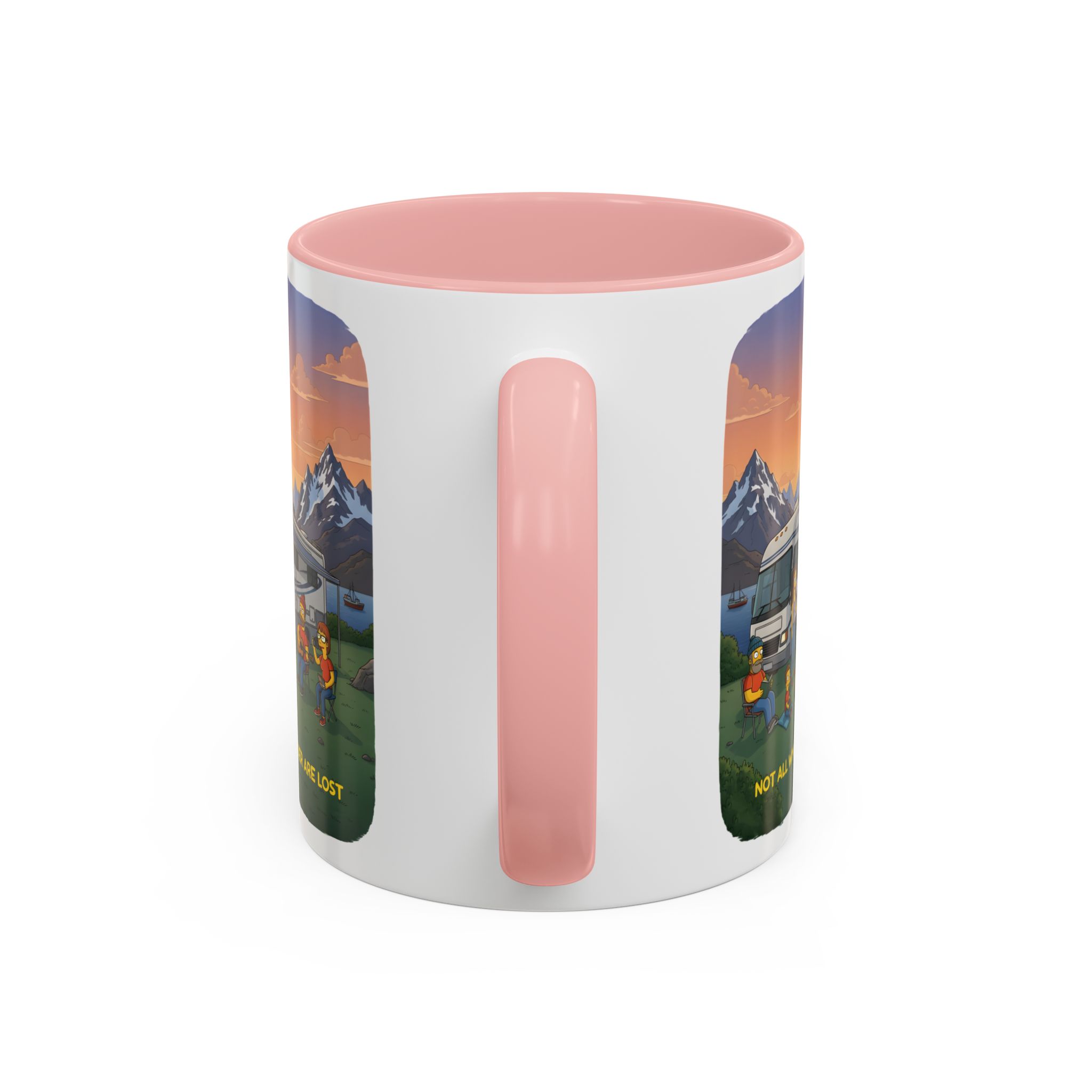 Accent Coffee Mug (11, 15oz) — "Not All Who Wander Are Lost" Design Sitcom-Line