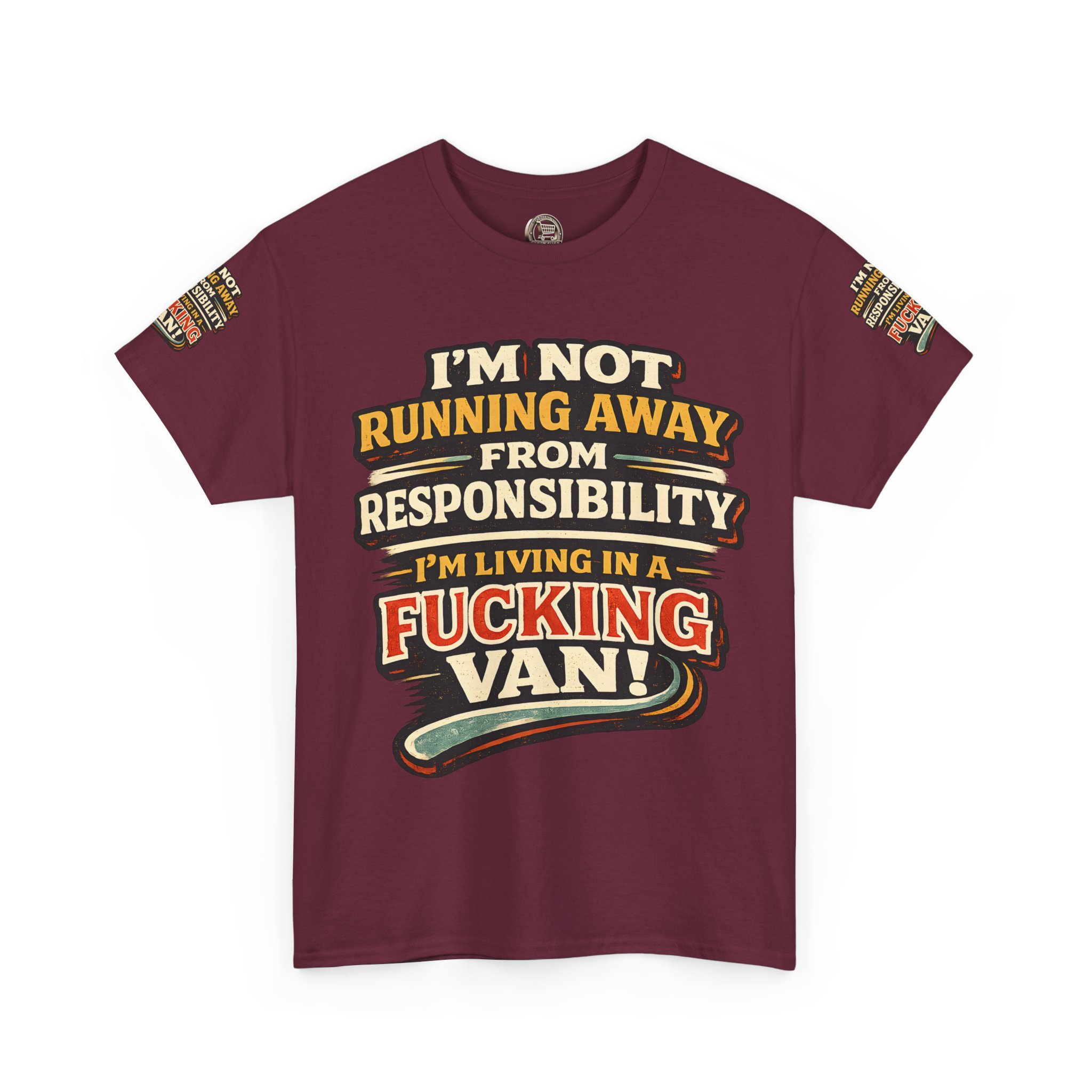 Unisex Heavy Cotton Tee — "I`m Not running Away" Design F**K-Line