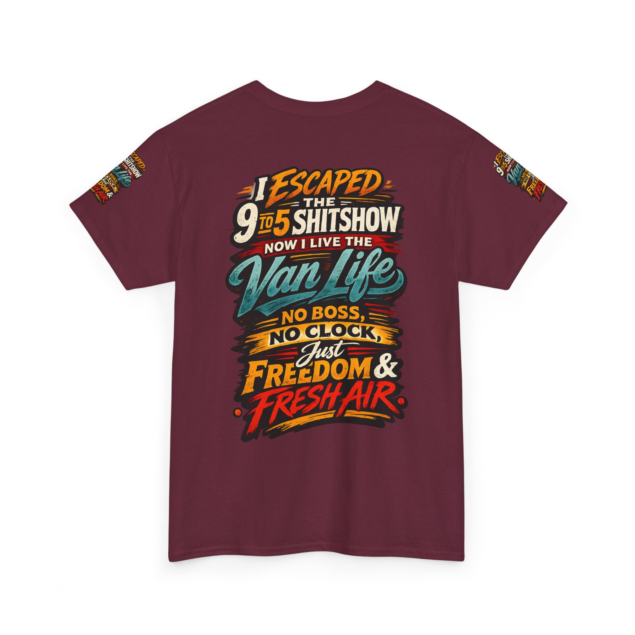 Unisex Heavy Cotton Tee — "I Escaped The 9 To 5" Design F**K-Line