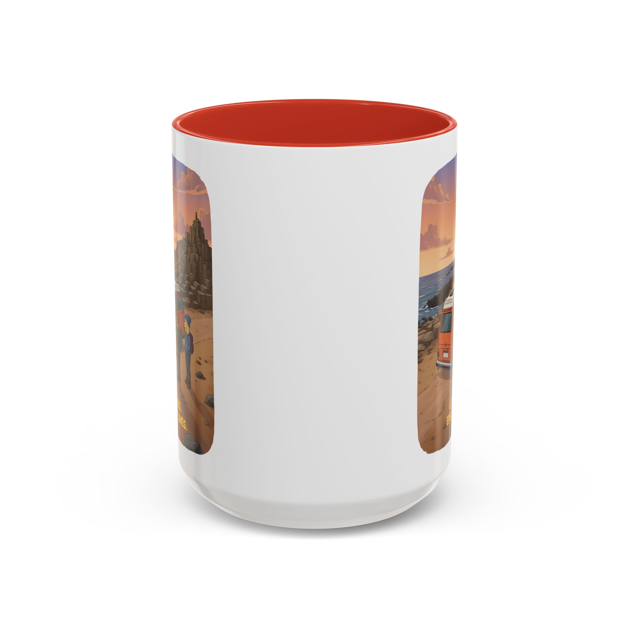 Accent Coffee Mug (11, 15oz) — "Lost Roads Epic Coastlines" Design Sitcom-Line