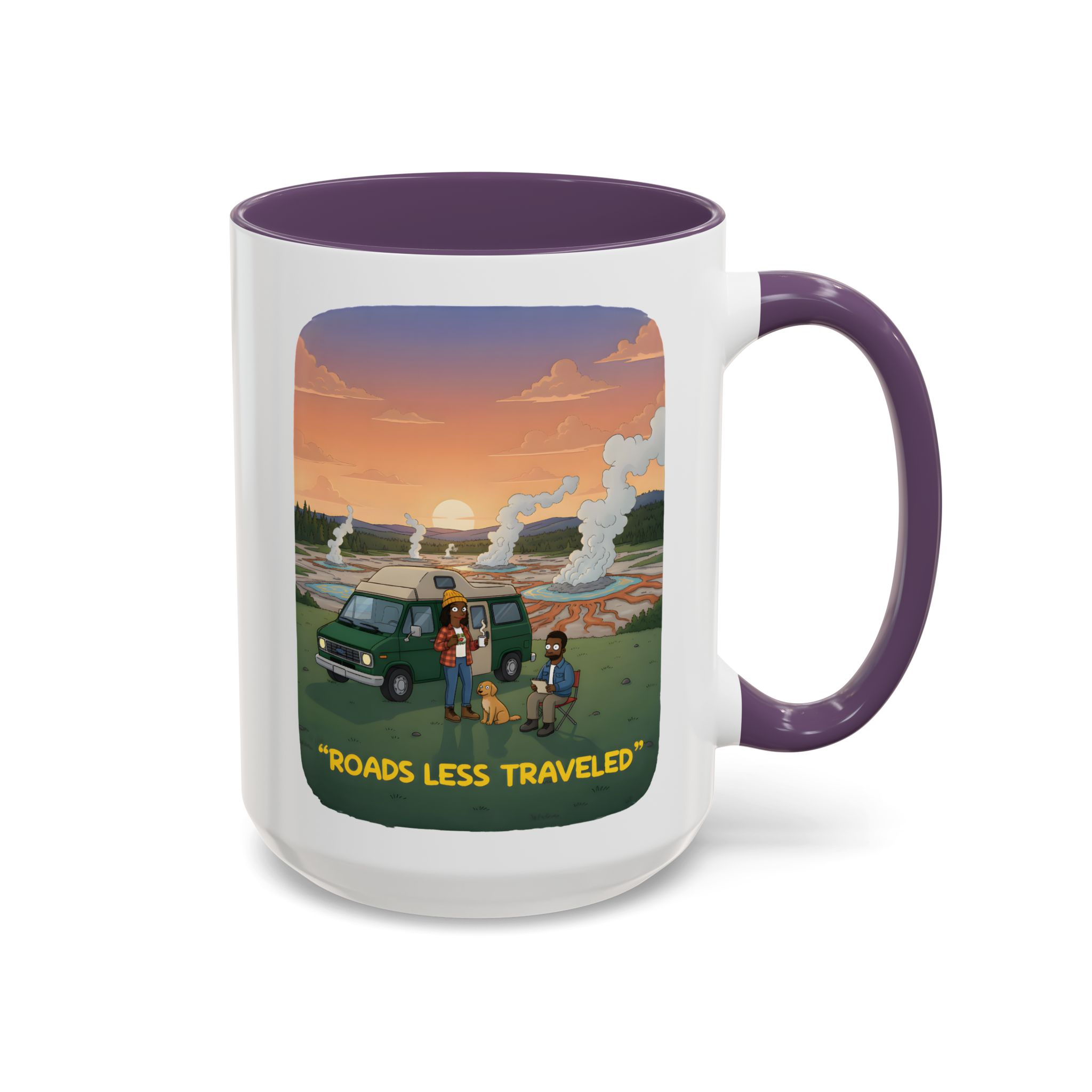 Accent Coffee Mug (11, 15oz) — "Roads Less Traveled" Design Sitcom-Line