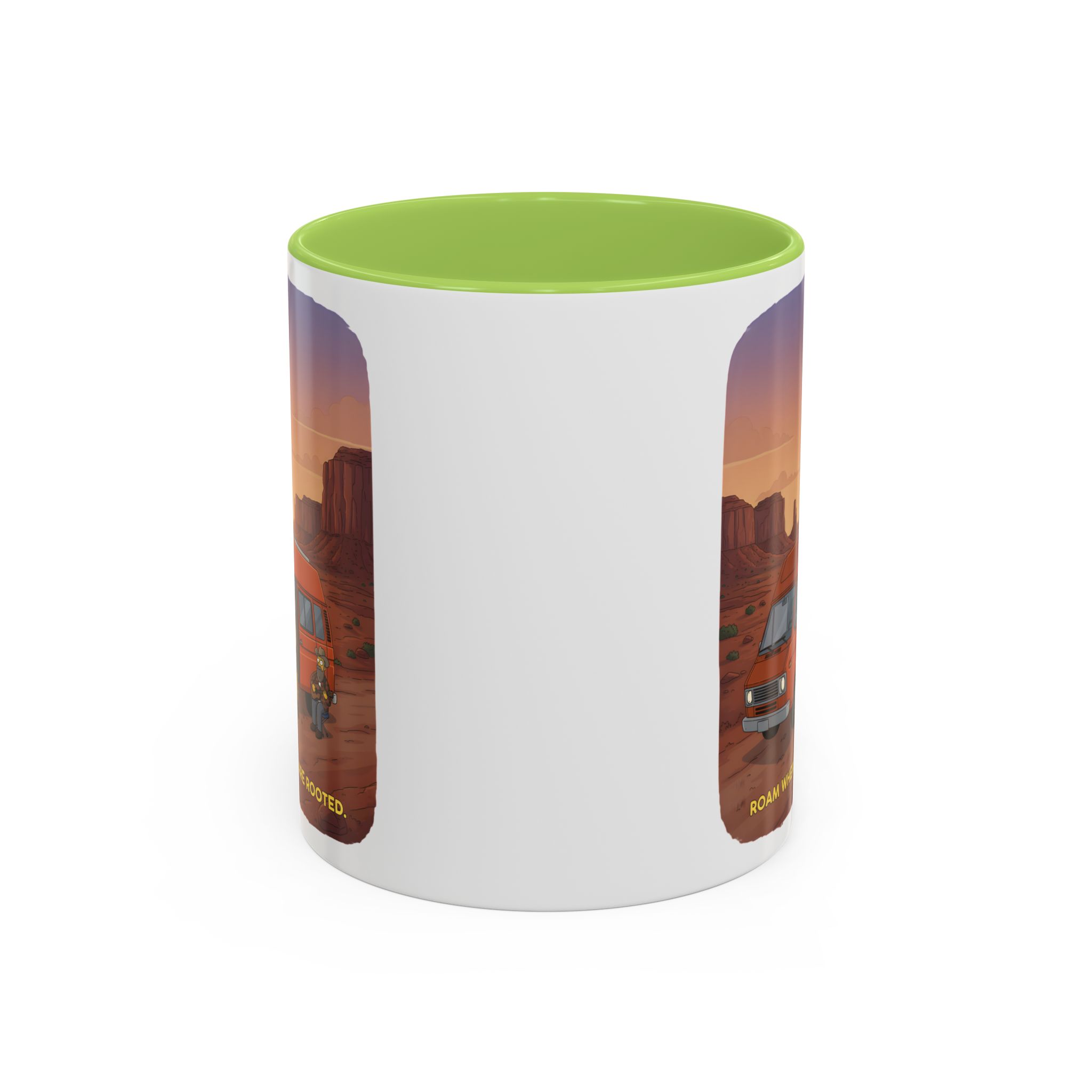 Accent Coffee Mug (11, 15oz) — "Roam Where You Are Rooted" Design Sitcom-Line