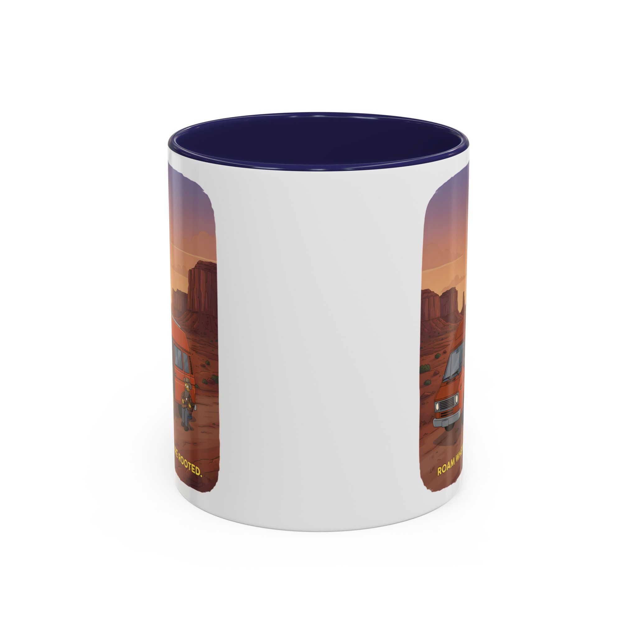 Accent Coffee Mug (11, 15oz) — "Roam Where You Are Rooted" Design Sitcom-Line