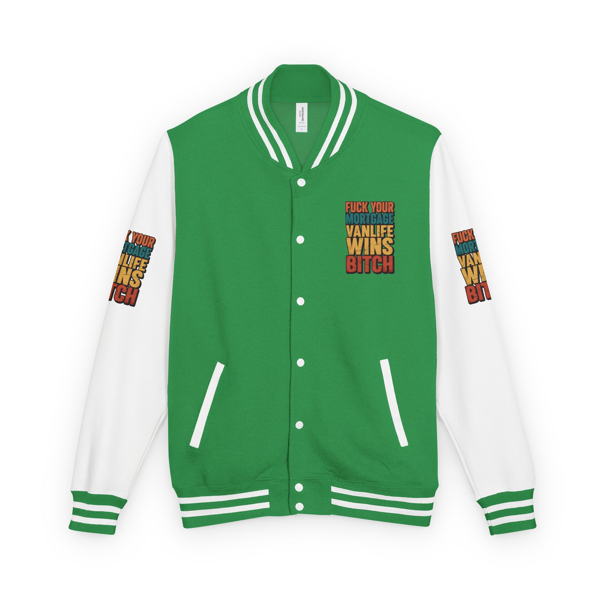 Unisex Heavyweight Letterman Jacket — "Fuck Your Mortgage" Design F**K-Line