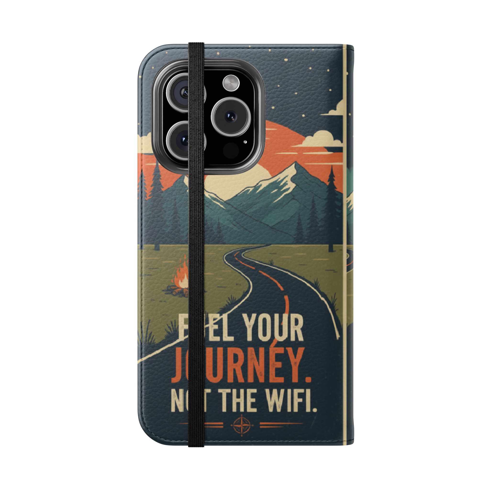 Flip Phone Case — "Fuel Your Journey, Not the Wifi" Wallet Cover