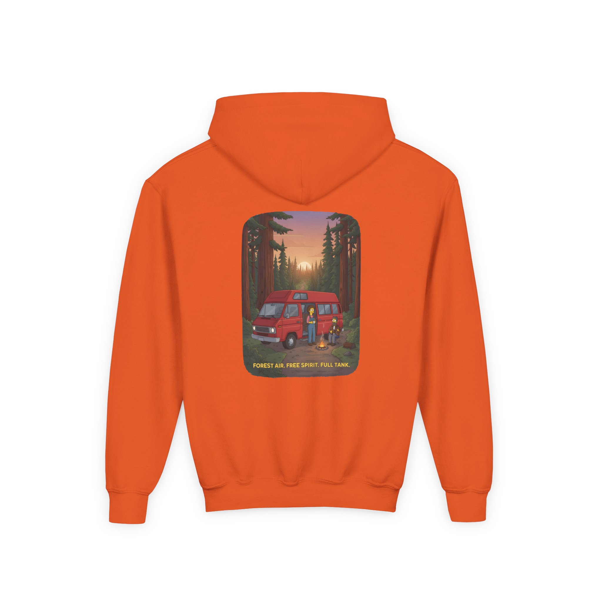 Youth Hoodie(Gildan) – "Forest Air Free Spirit Full Tank" (Design Sitcom-Line)