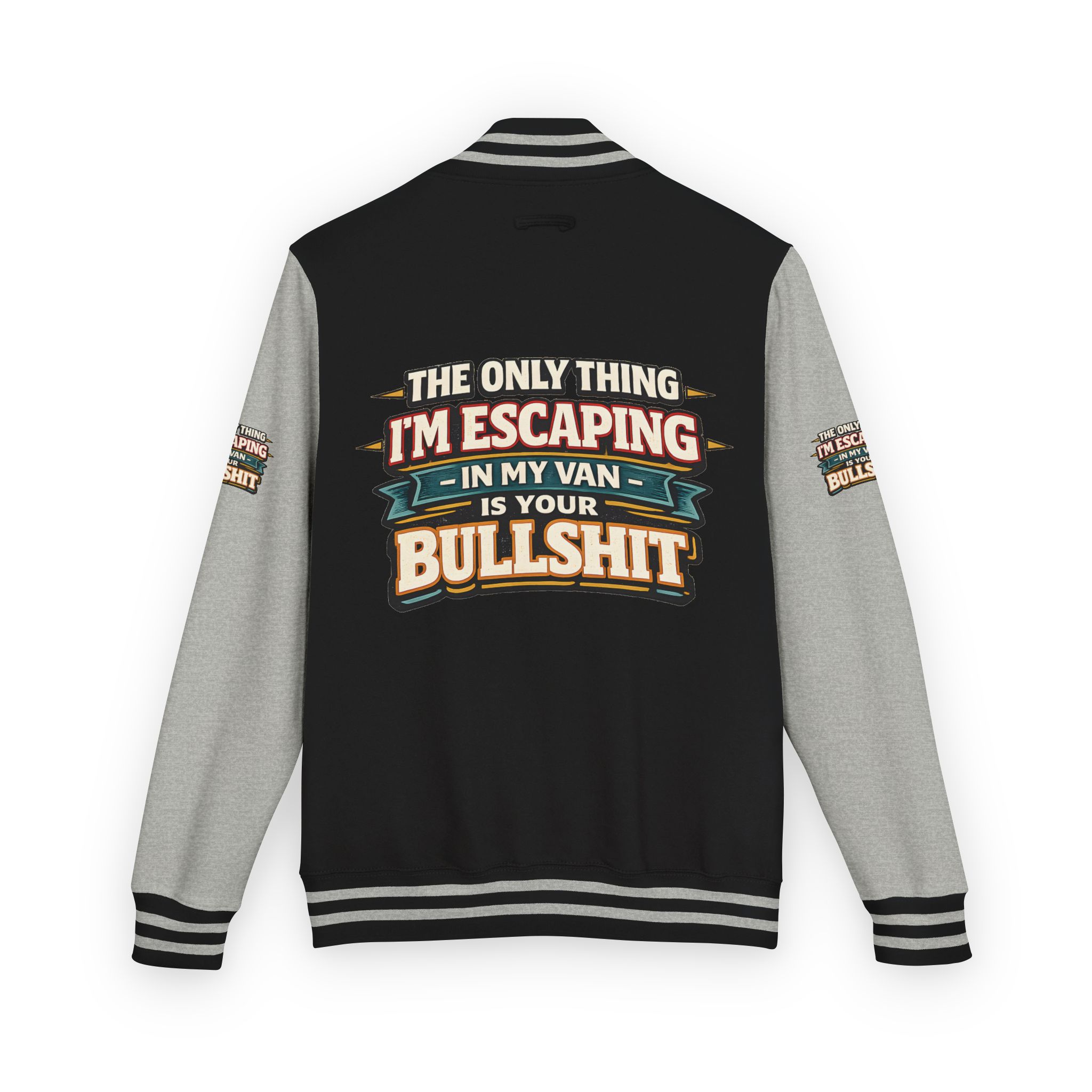 Unisex Heavyweight Letterman Jacket — "The Only Thing I´m Escaping" Design F**K-Line