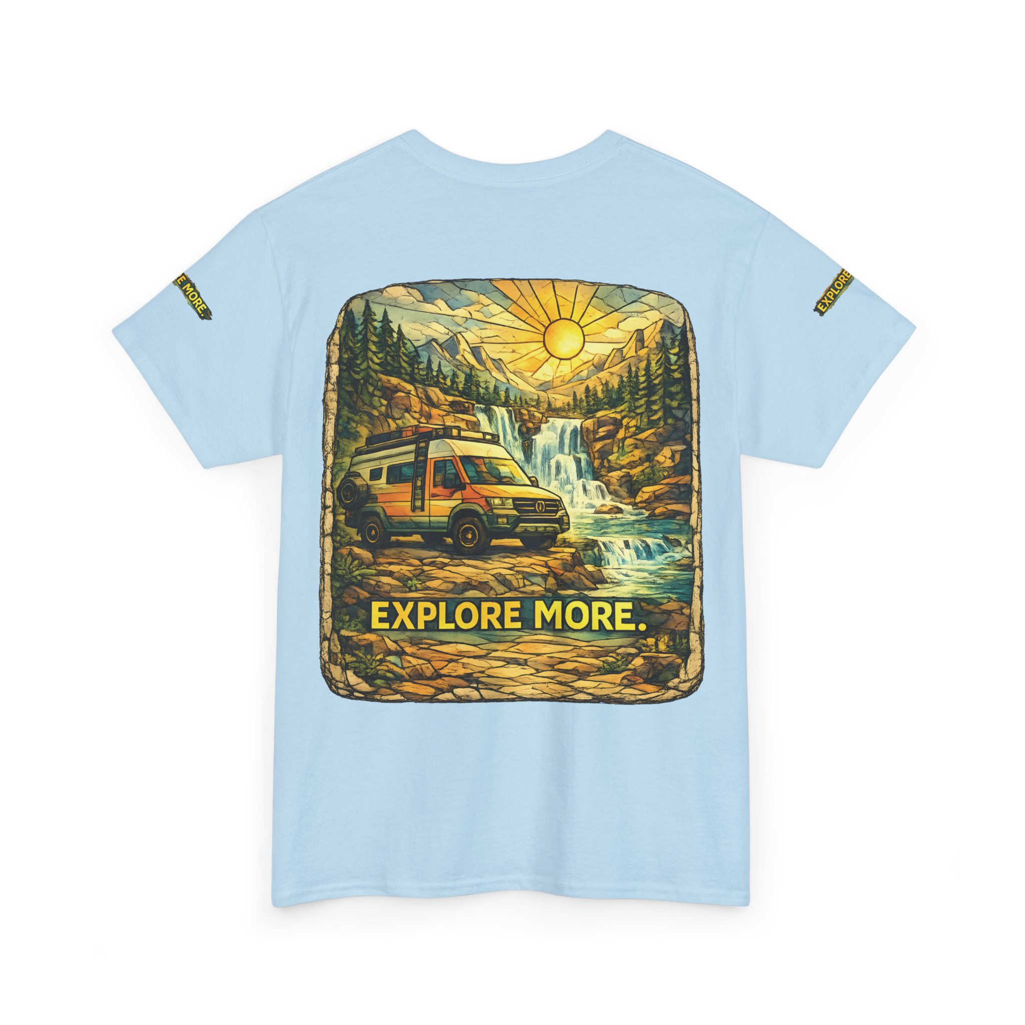 Unisex Heavy Cotton Tee — "Explore More" Design Cubic-Line
