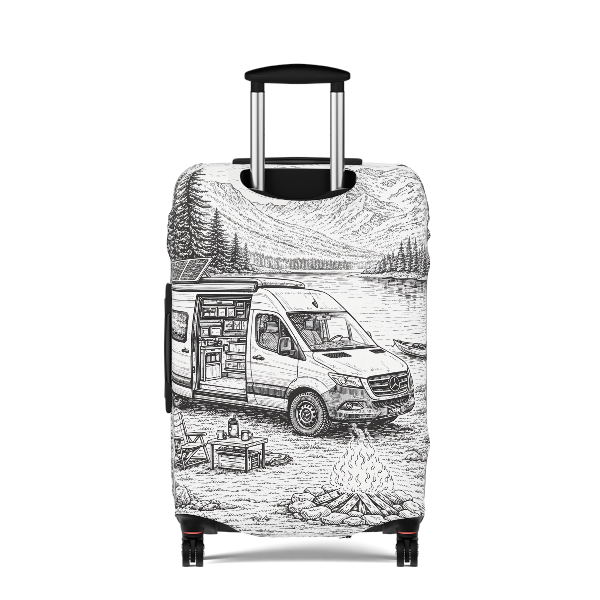 9226445399653481494_2048.jpeg Luggage Cover — Adventure Camper Sketch Travel Suitcase