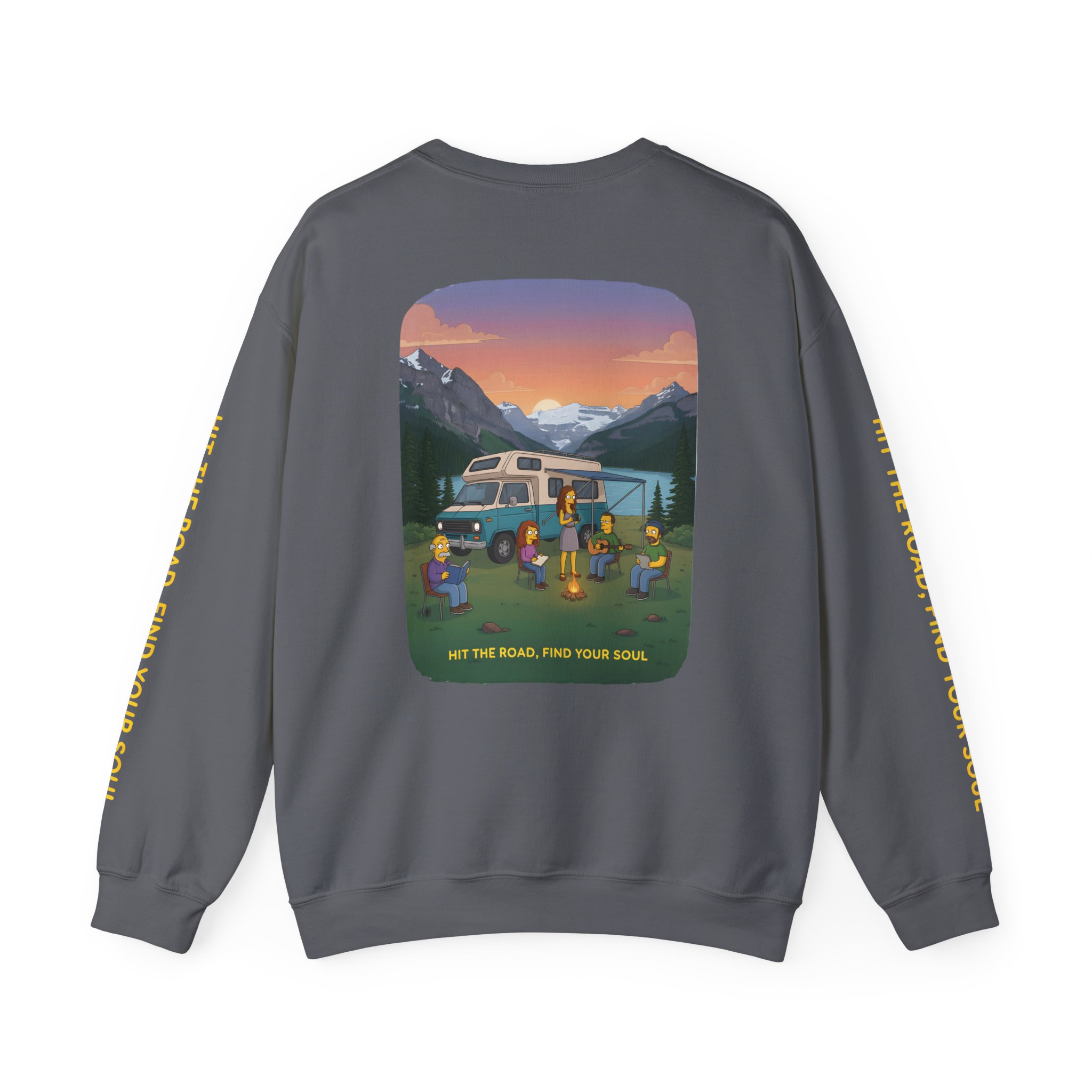 Unisex Heavy Blend™ Crewneck Sweatshirt — "Hit The Road-Find Your Soul" Design Sitcom-Line