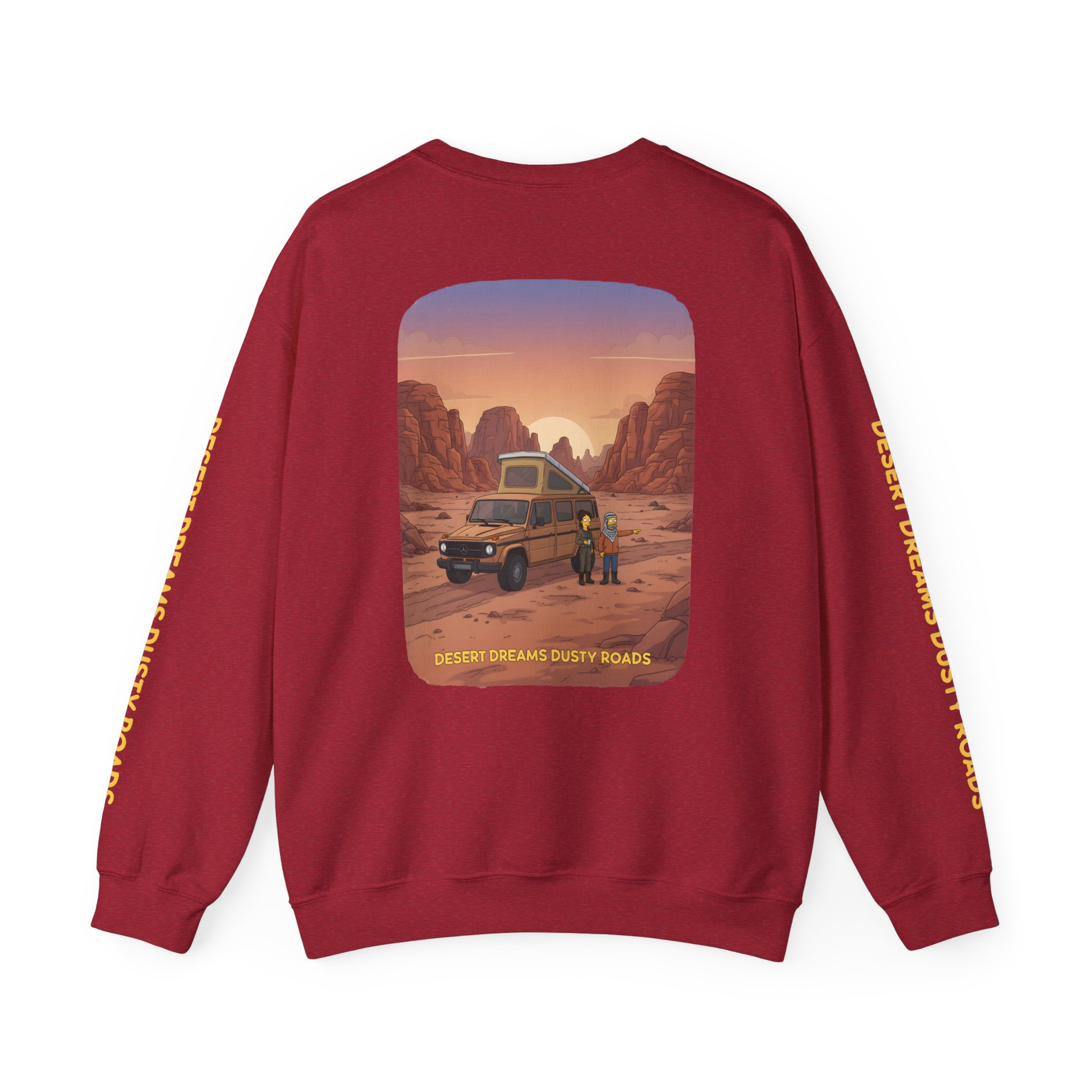 Unisex Heavy Blend™ Crewneck Sweatshirt — "Desert Dreams Dusty Roads" Design Sitcom-Line