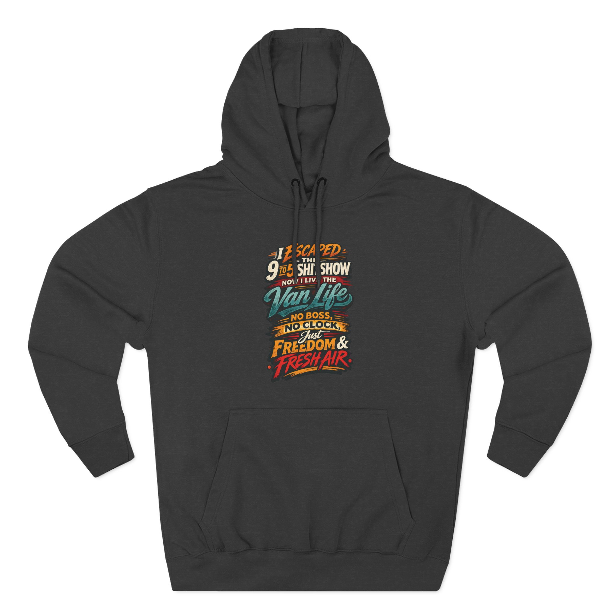 9231279232115571356_2048.jpeg Three-Panel Fleece Hoodie - "I Escaped The 9 To 5" Design F**K-Line