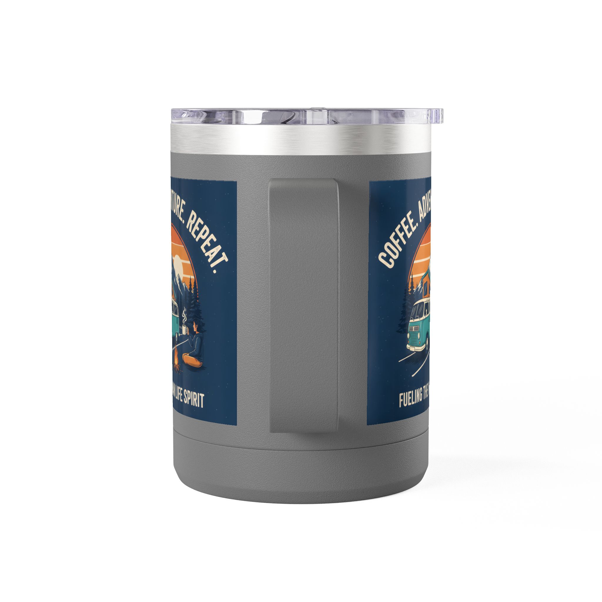 Coffee Mug Tumbler, 15oz — “Coffee. Adventure. Repeat.”