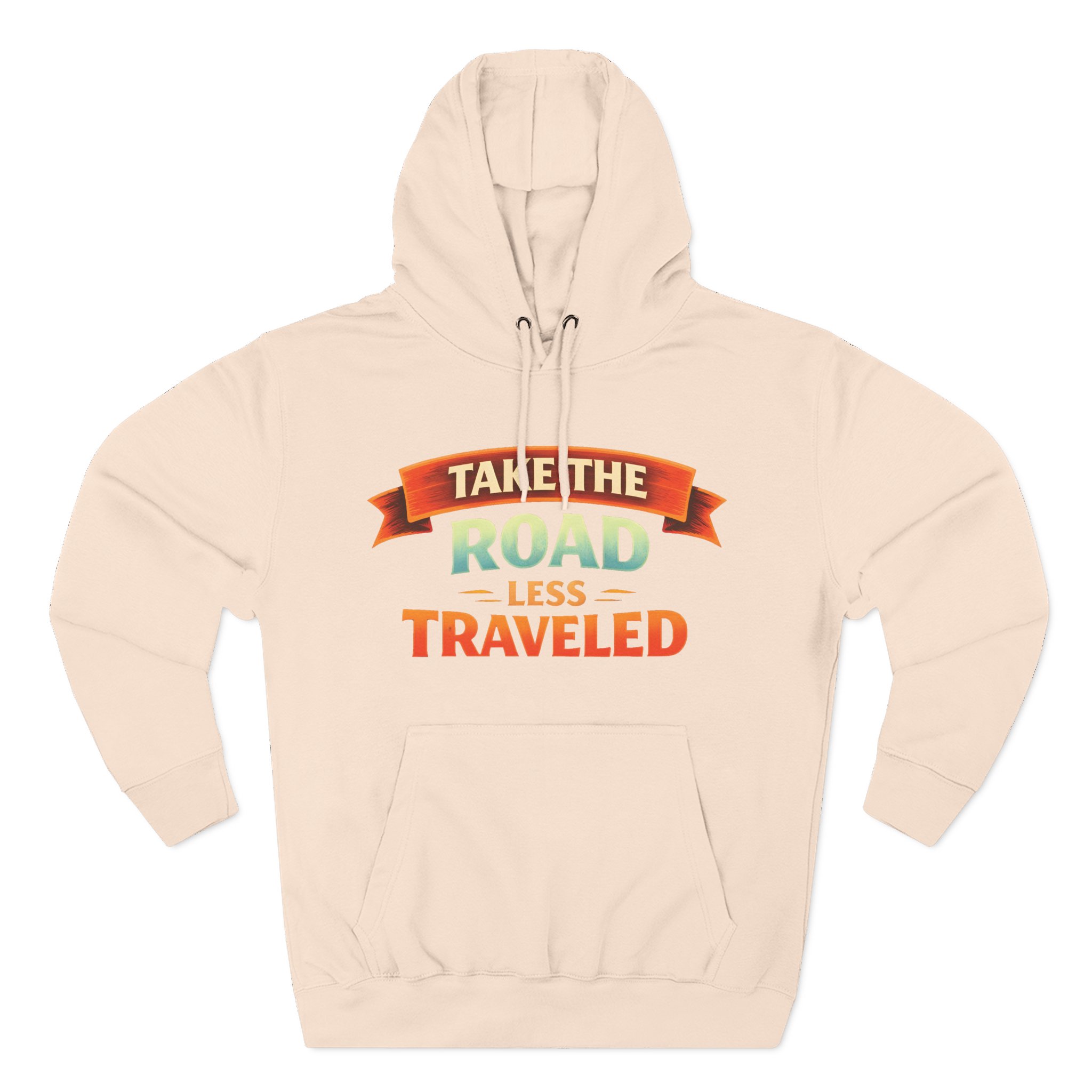 Three-Panel Fleece Hoodie - "Take The Road Less Traveled" Design Scenic-Line