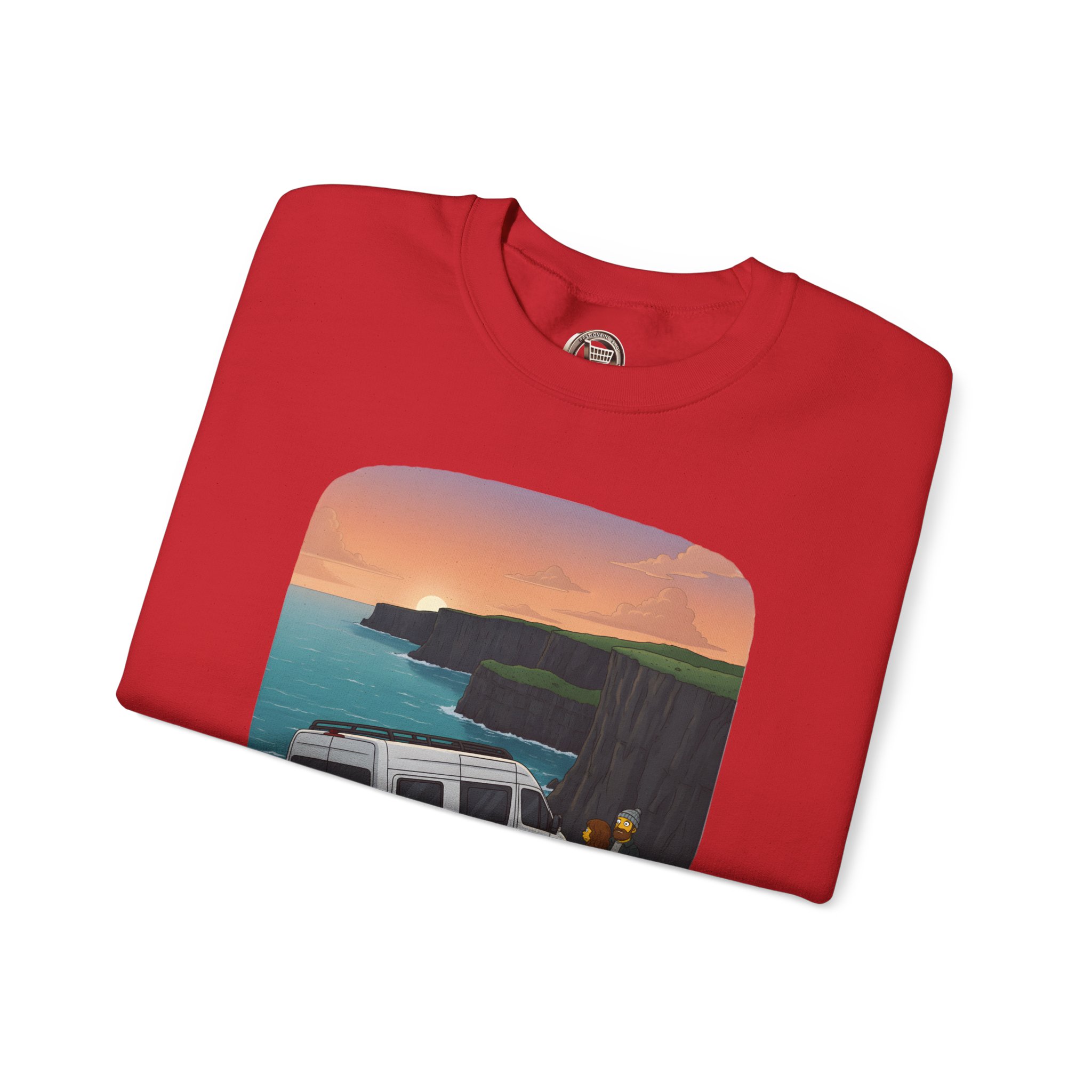 Unisex Heavy Blend™ Crewneck Sweatshirt — "Ocean Views-Adventures Awaits" Design Sitcom-Line