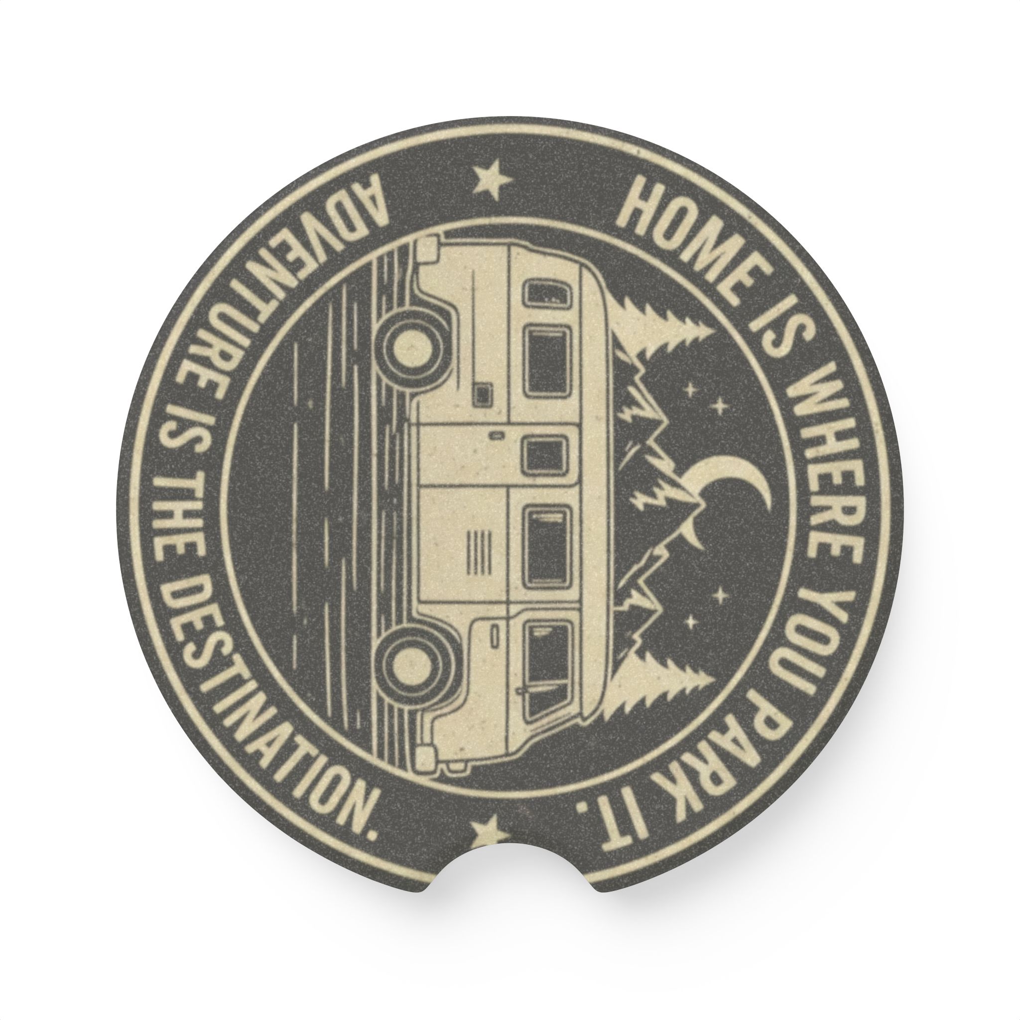Soapstone Car Coaster — "Home Is Where You Park It"
