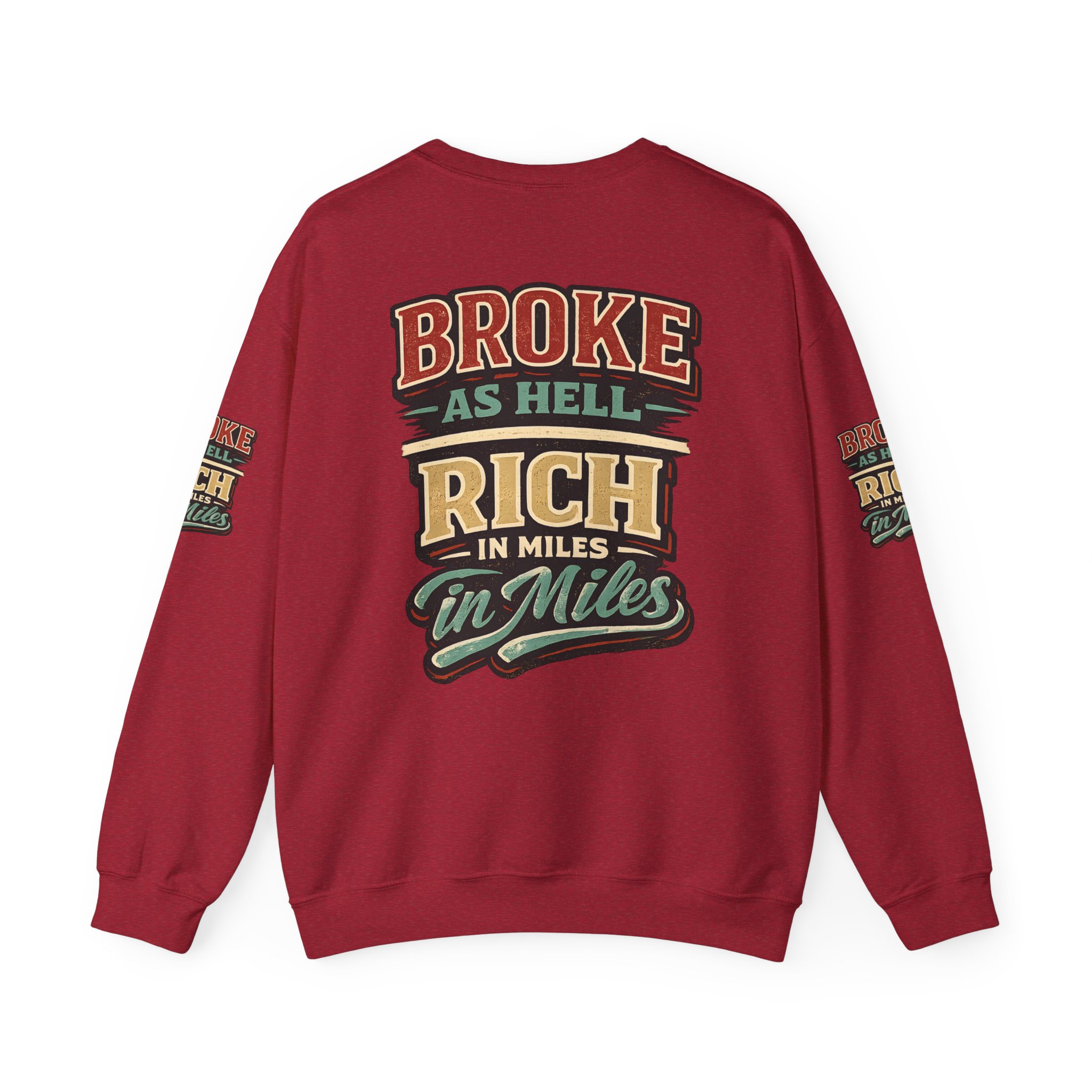 Unisex Heavy Blend™ Crewneck Sweatshirt — "Broke As Hell" Design F**K-Line